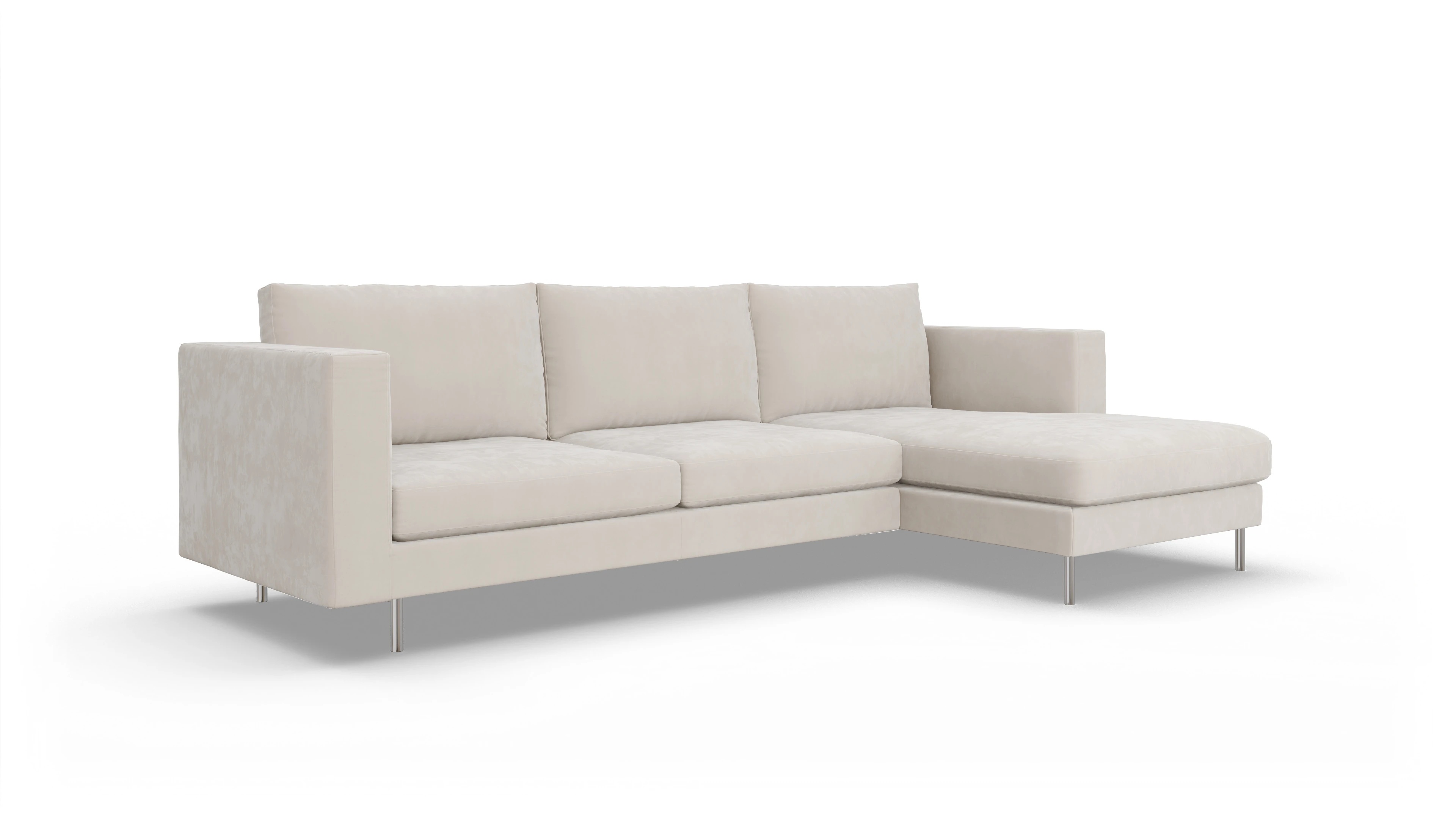 Ansicht des Produktes Silea Sofa mit Rec rechts in Samt weiß