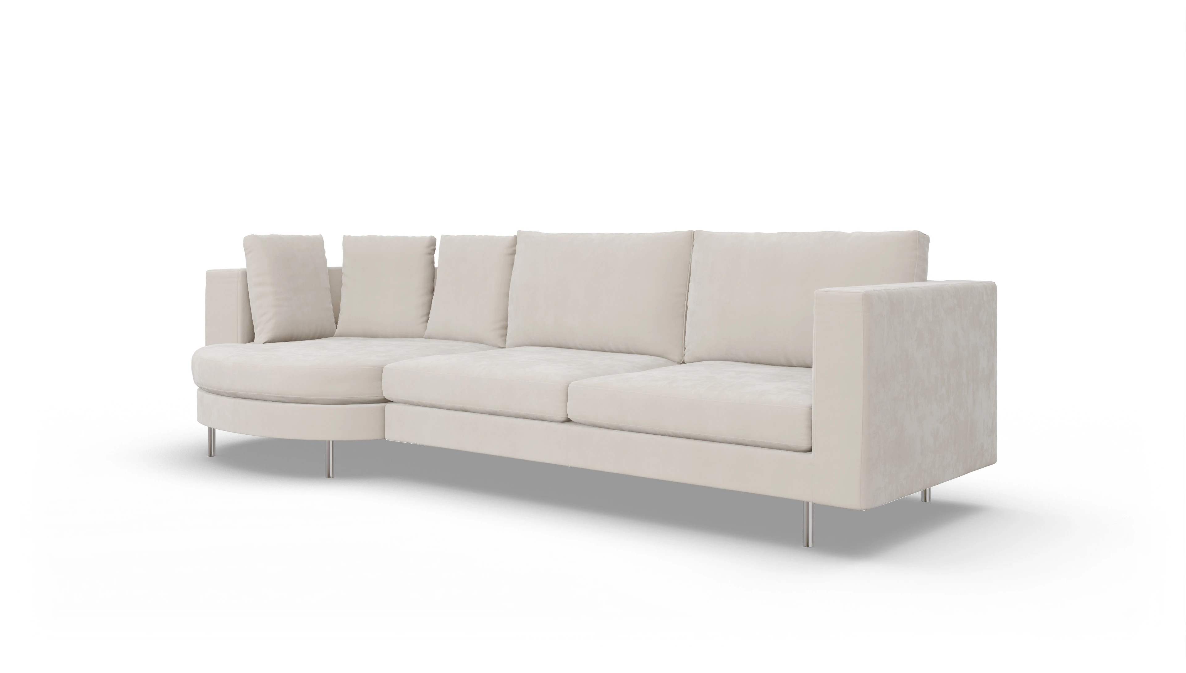 Ansicht des Produktes Silea Sofa mit Rec rechts in Samt weiß