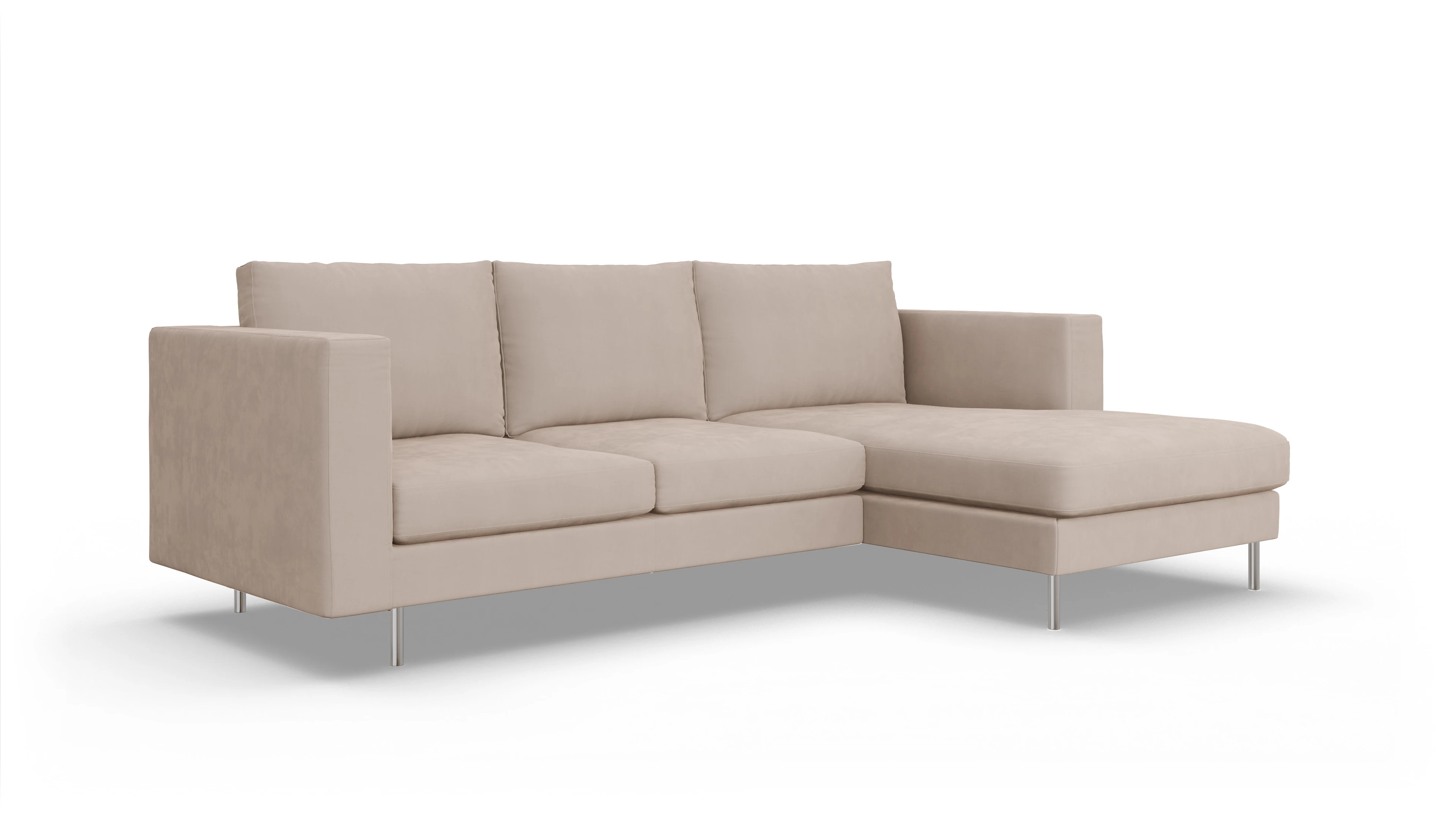 Ansicht des Produktes Silea Sofa mit Rec rechts in Samt beige