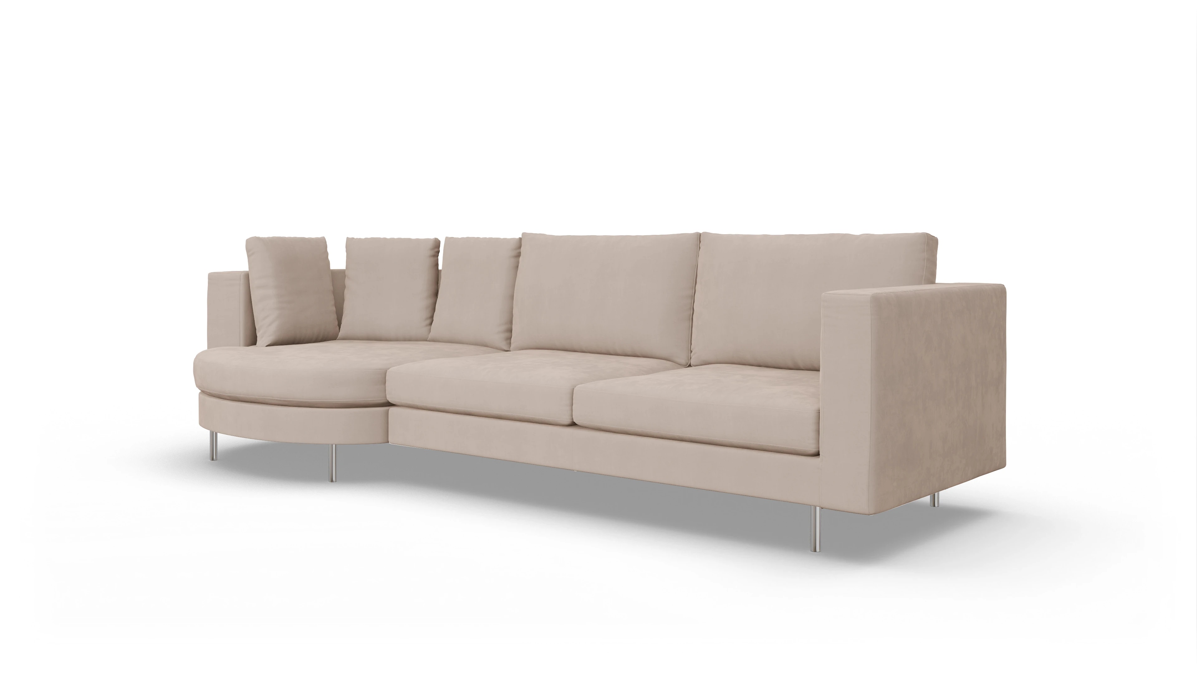 Ansicht des Produktes Silea Sofa mit Rec rechts in Samt beige