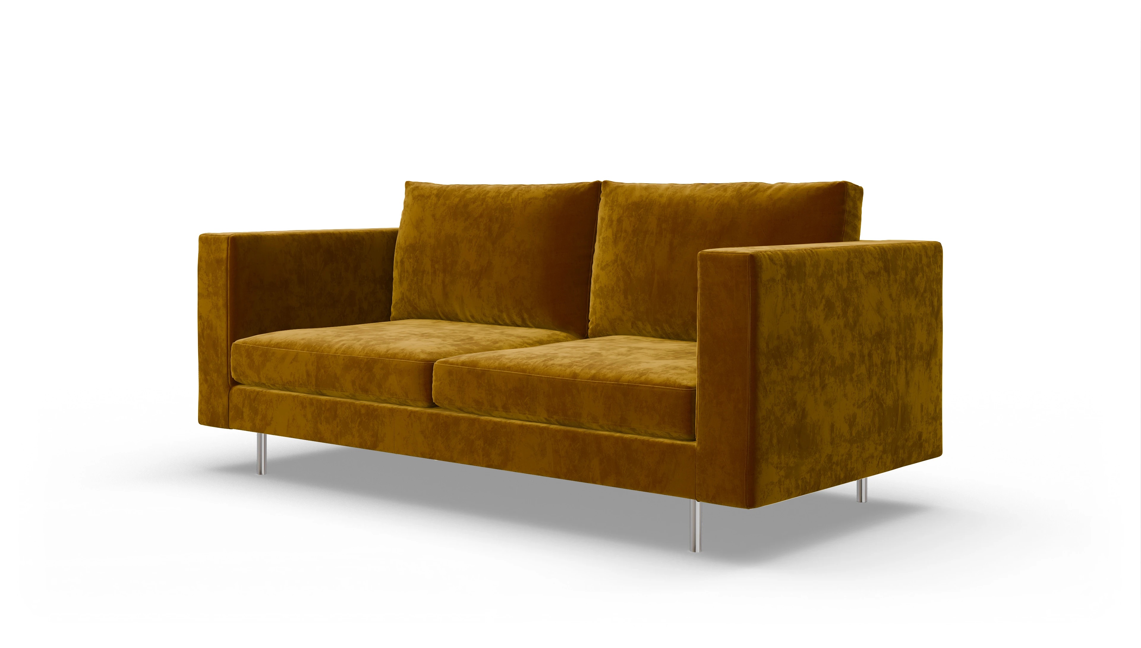 Design-Sofa Silea Ansicht des Produktes Silea 3-Sitzer in Samt gelb