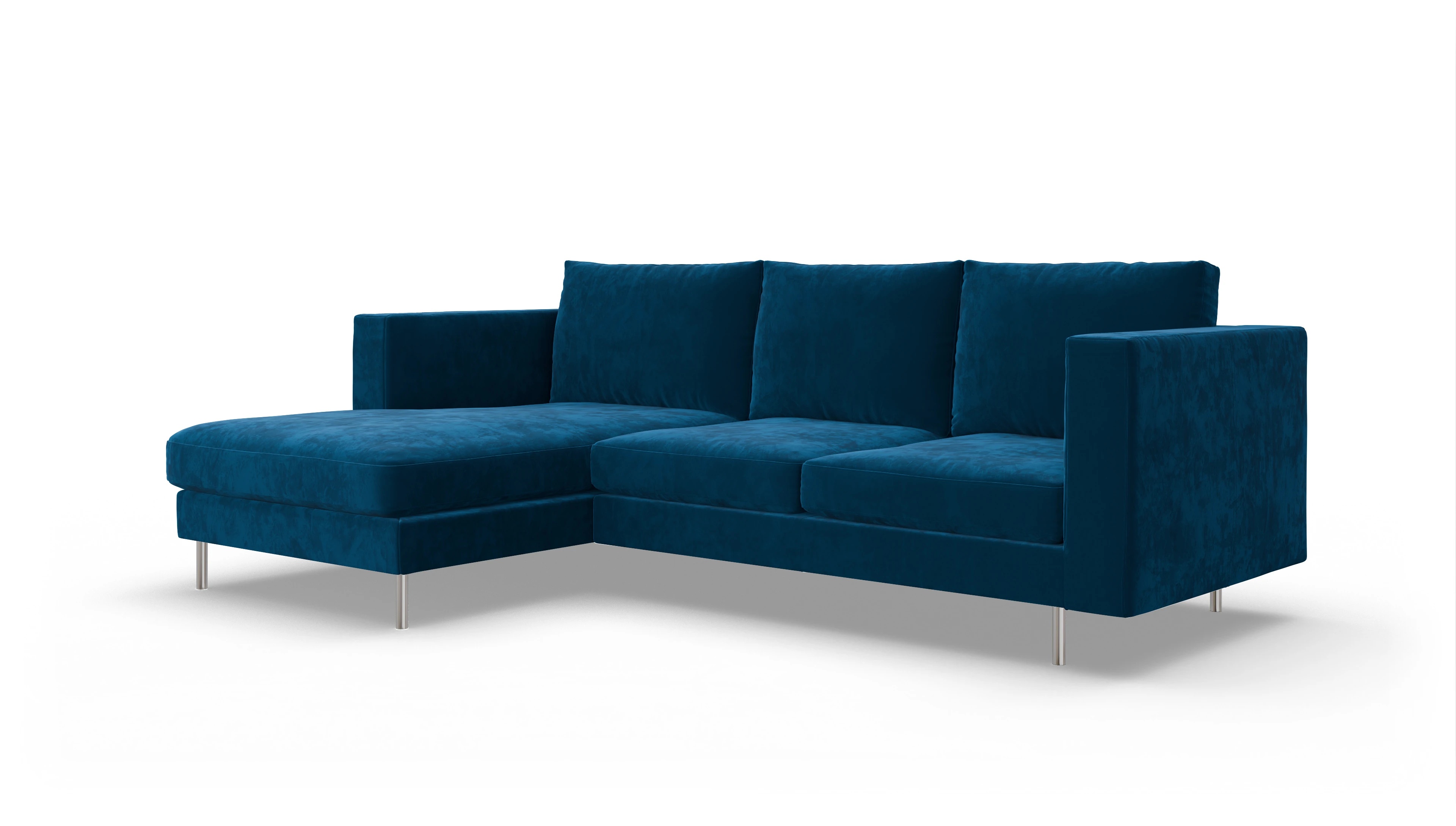 Ansicht des Produktes Silea Sofa mit Rec links in Samt blau