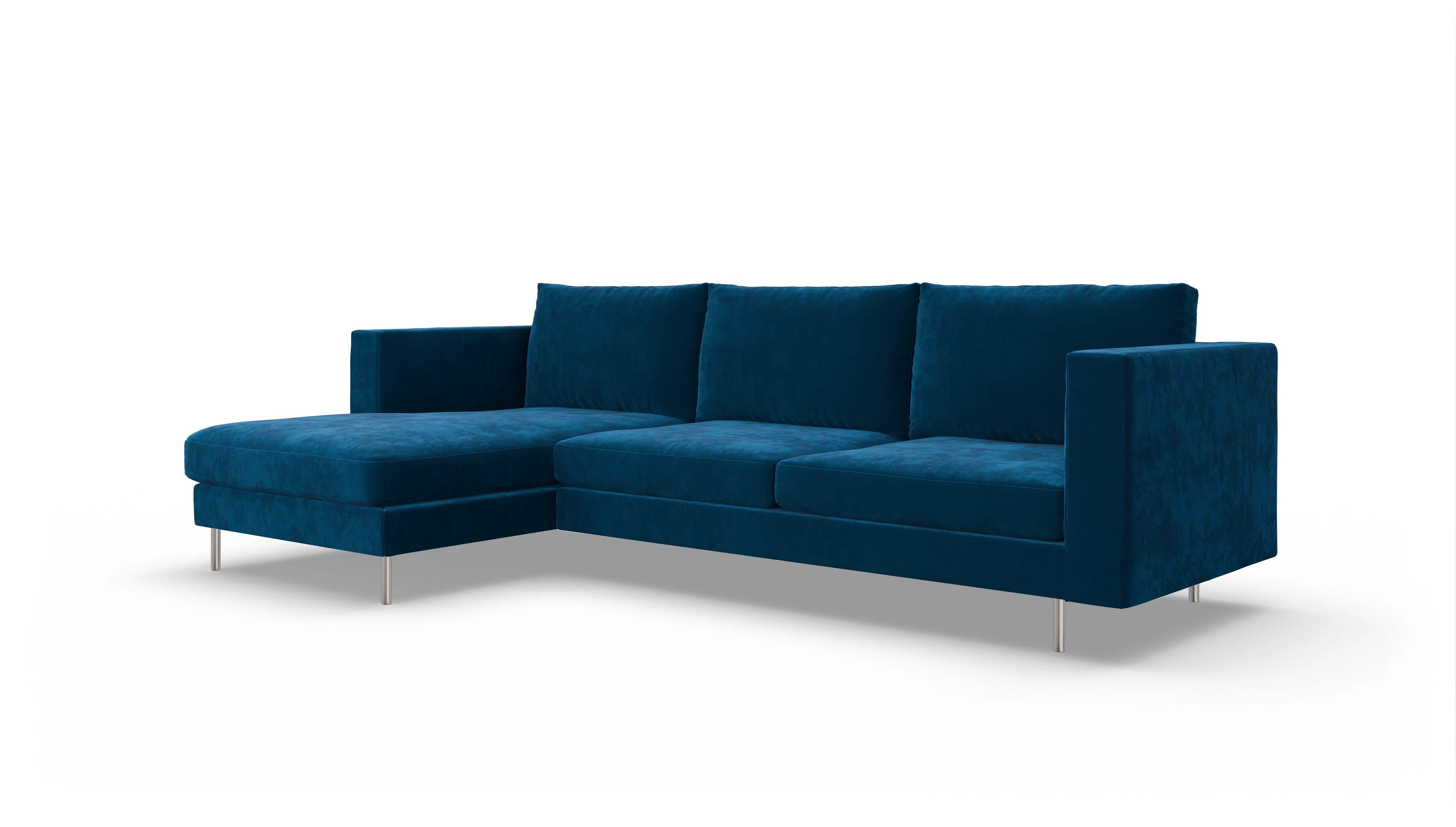 Ansicht des Produktes Silea Sofa mit Rec links in Samt blau