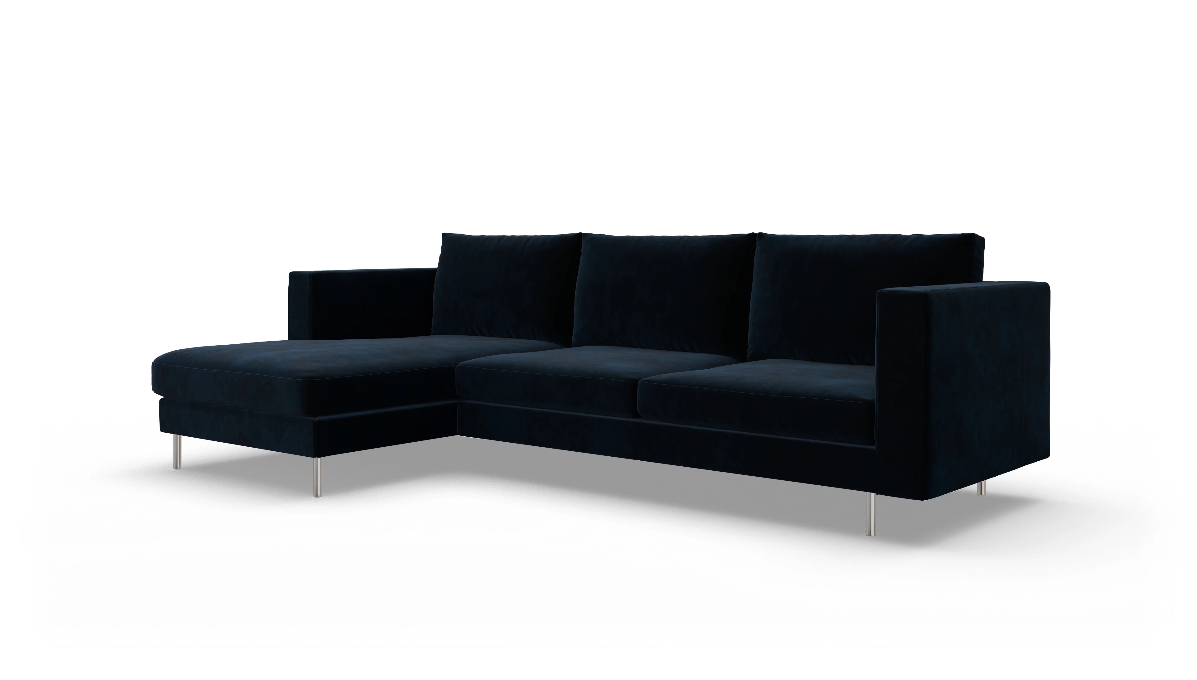 Ansicht des Produktes Silea Sofa mit Rec links in Samt blau