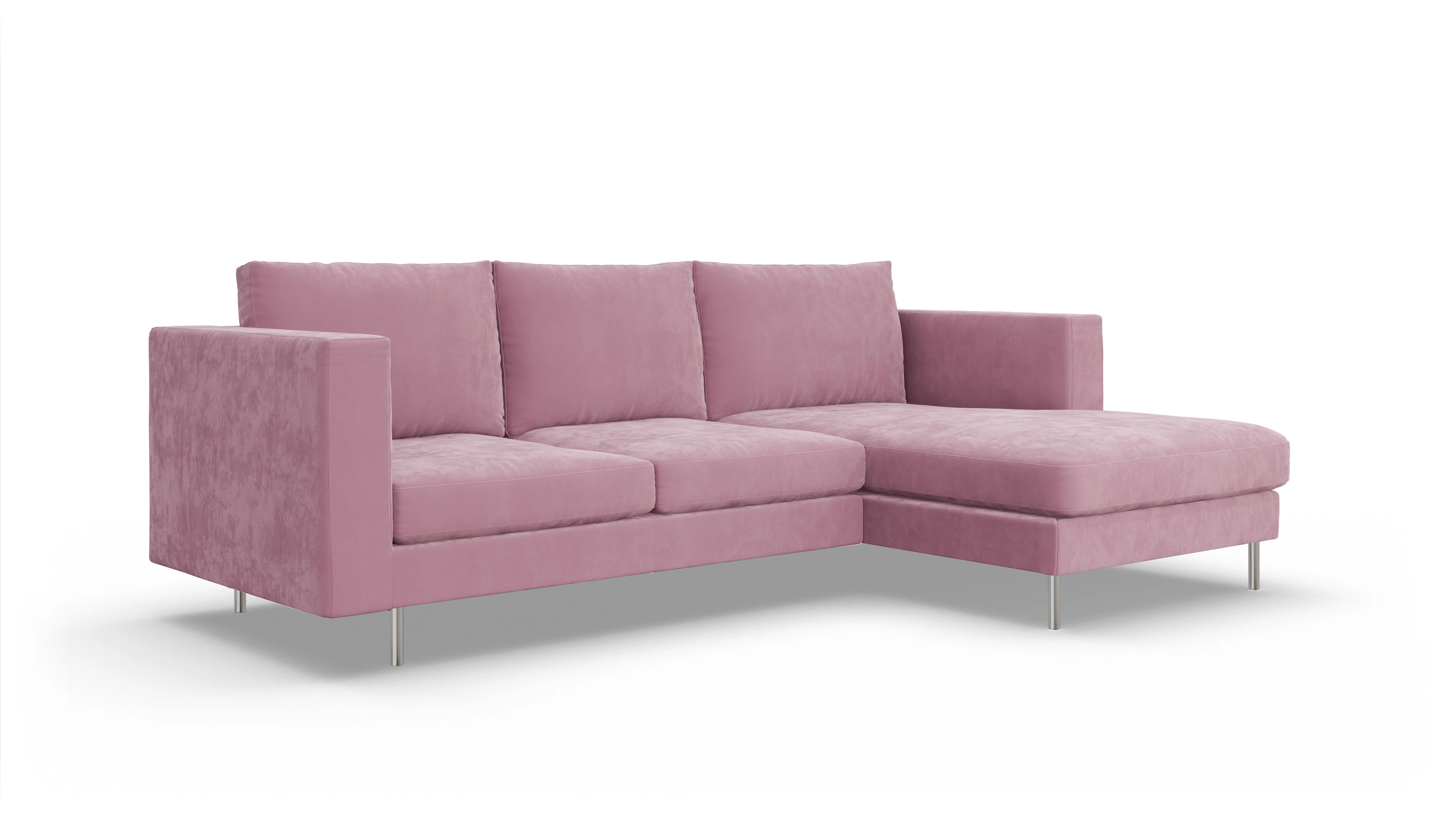 Design-Sofa Silea Ansicht des Produktes Silea Sofa mit Rec rechts in Samt rot