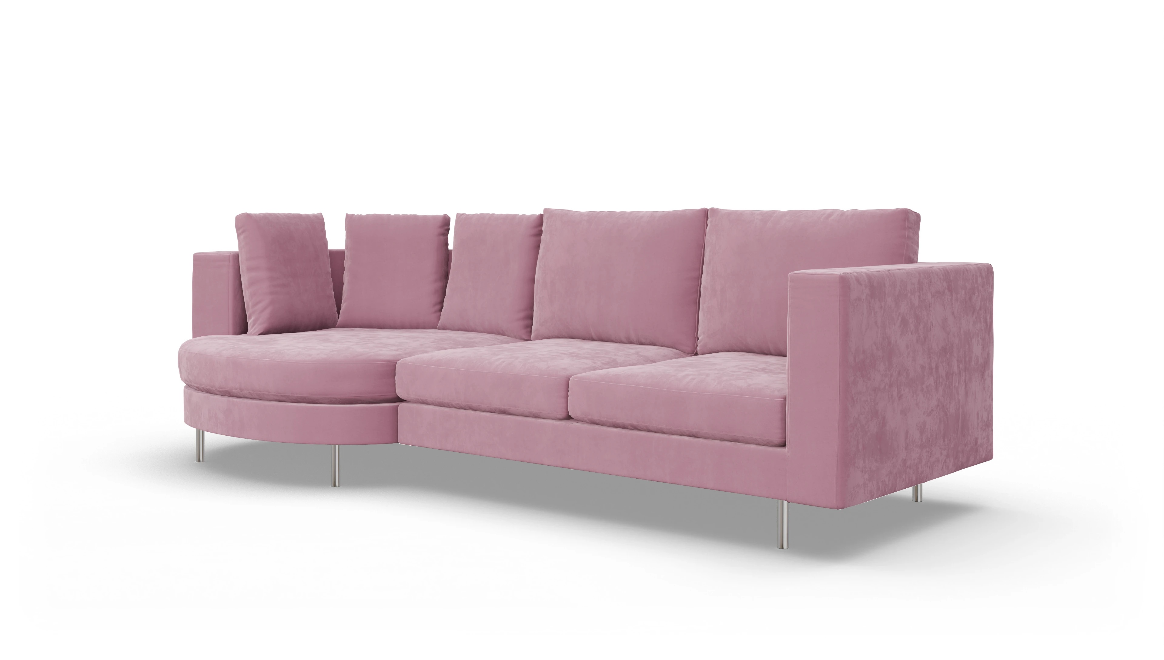 Ansicht des Produktes Silea Sofa mit Rec links in Samt rot