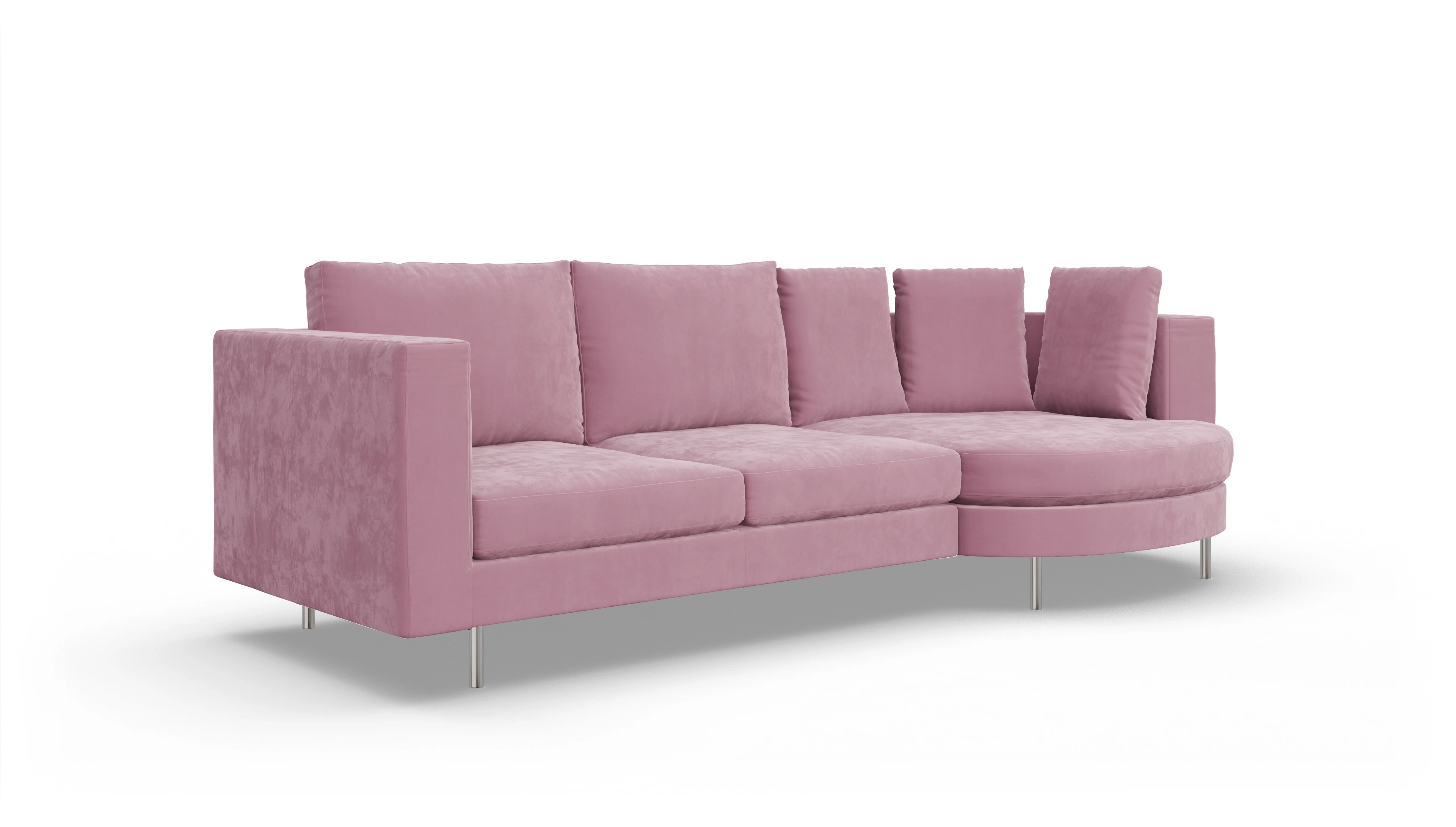 Design-Sofa Silea Ansicht des Produktes Silea Sofa mit Rec rechts in Samt rot