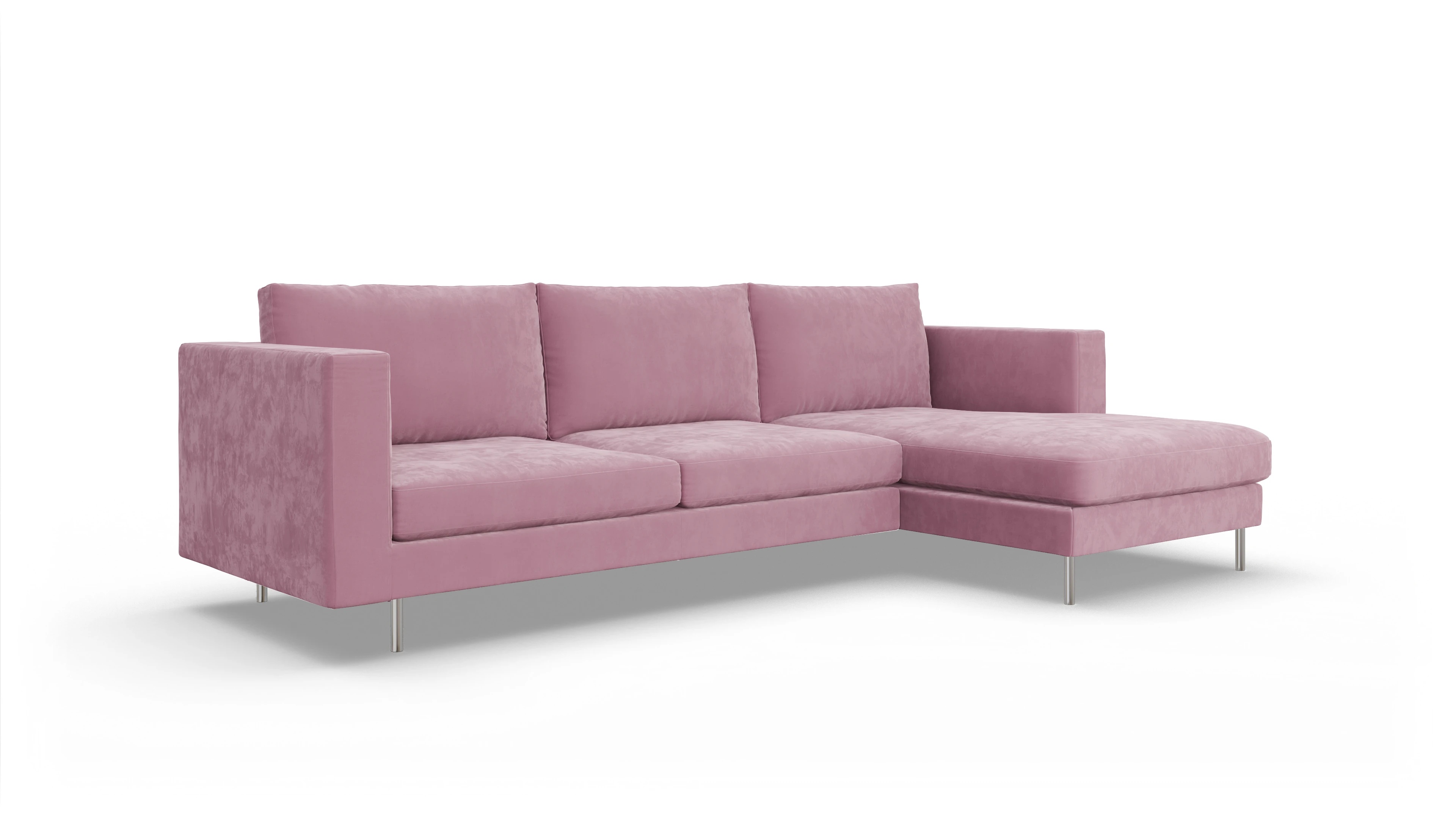 Ansicht des Produktes Silea Sofa mit Rec rechts in Samt rot