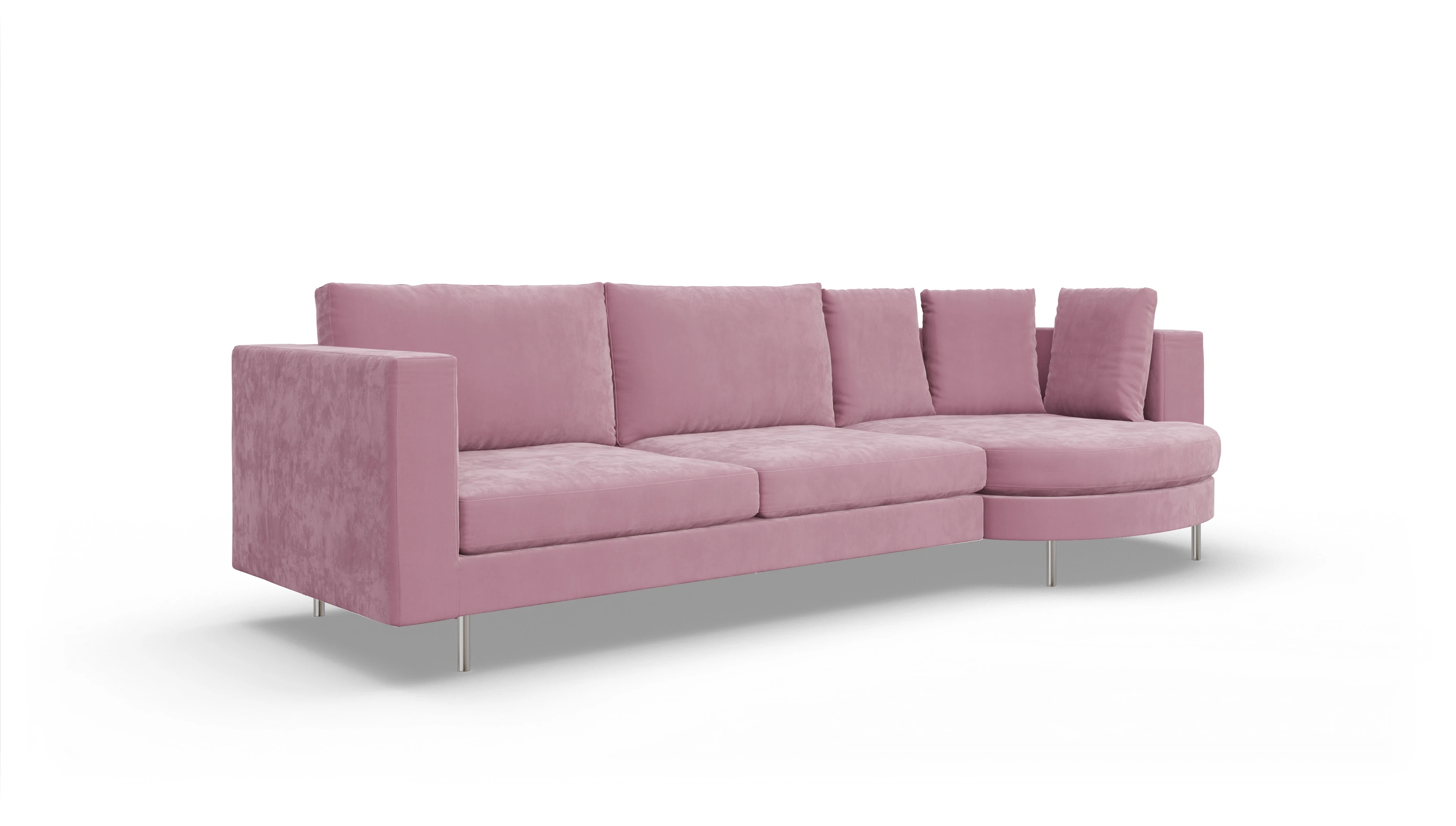 Ansicht des Produktes Silea Sofa mit Rec rechts in Samt rot