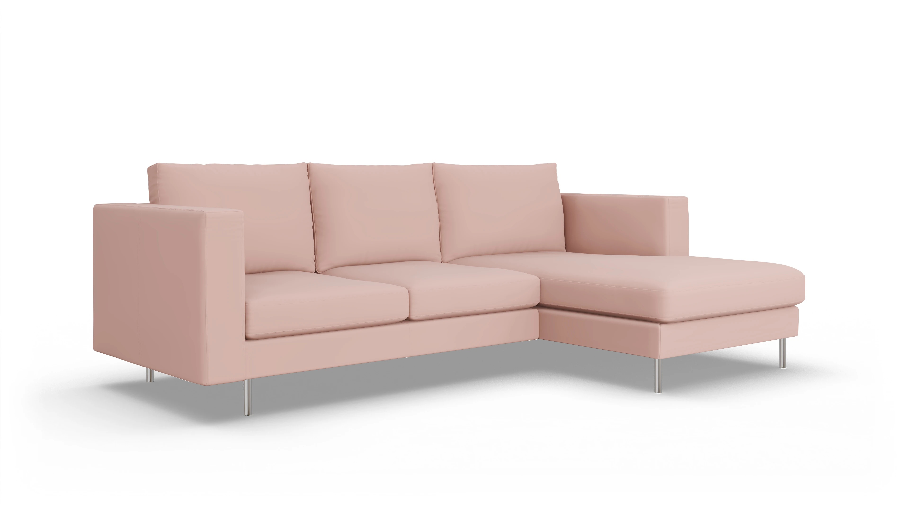 Ansicht des Produktes Silea Sofa mit Rec rechts in Samt rot
