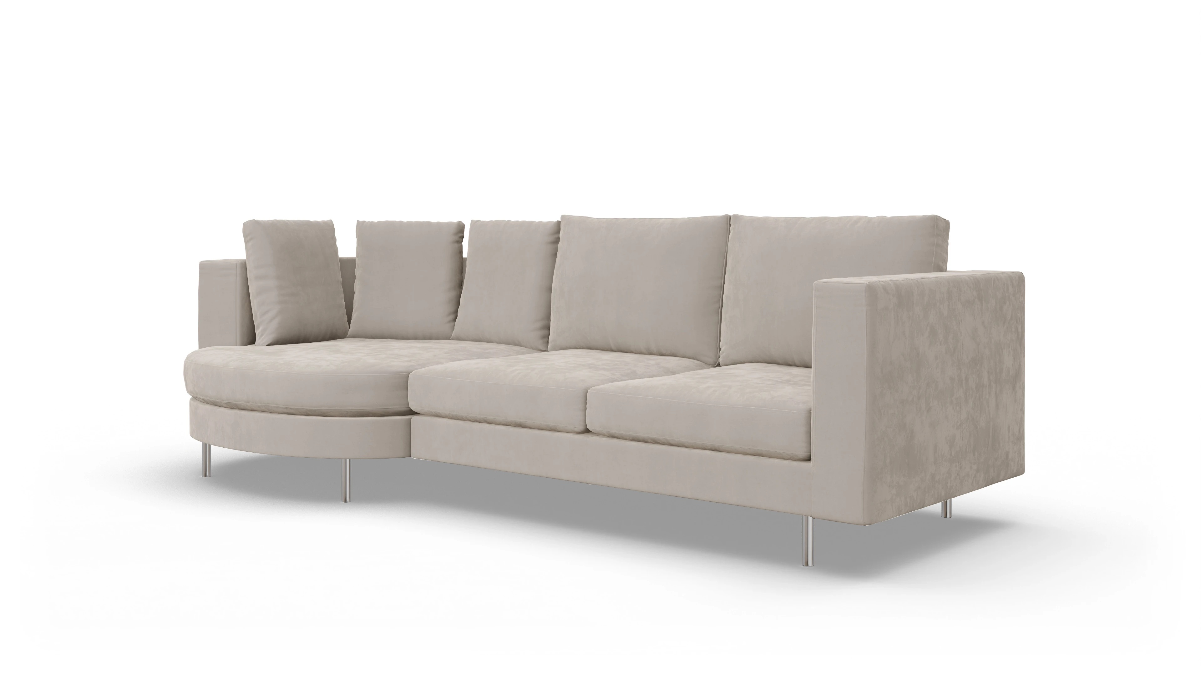 Ansicht des Produktes Silea Sofa mit Rec links in Samt grau