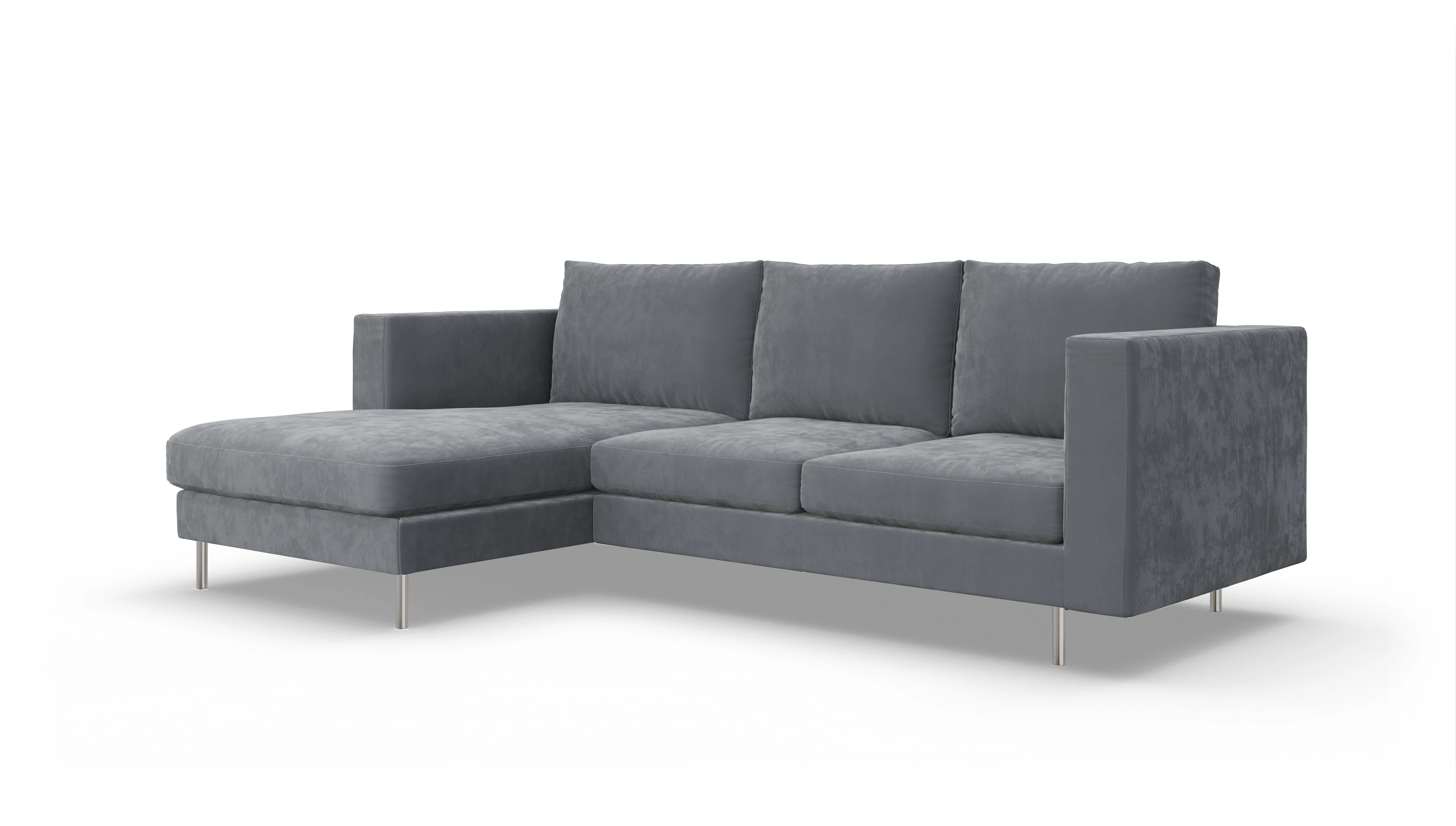 Ansicht des Produktes Silea Sofa mit Rec links in Samt grau