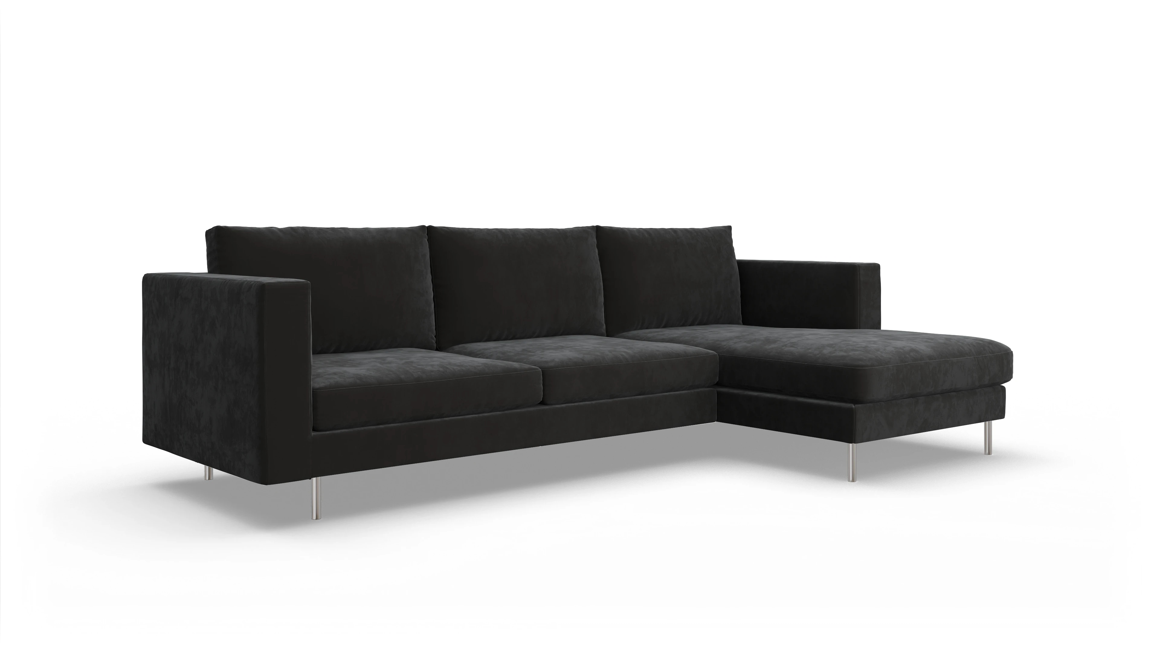 Ansicht des Produktes Silea Sofa mit Rec rechts in Samt grau