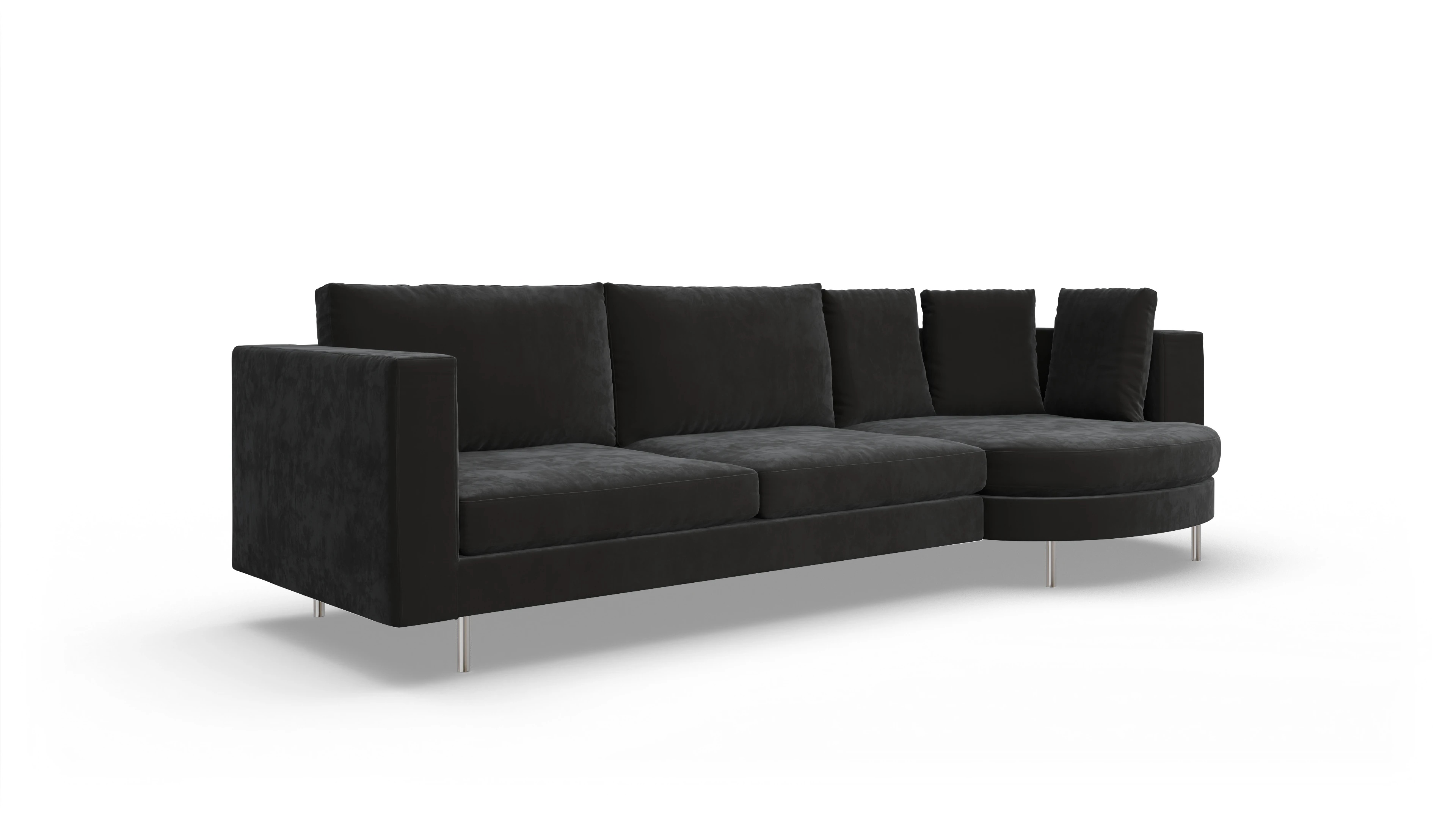 Ansicht des Produktes Silea Sofa mit Rec rechts in Samt grau