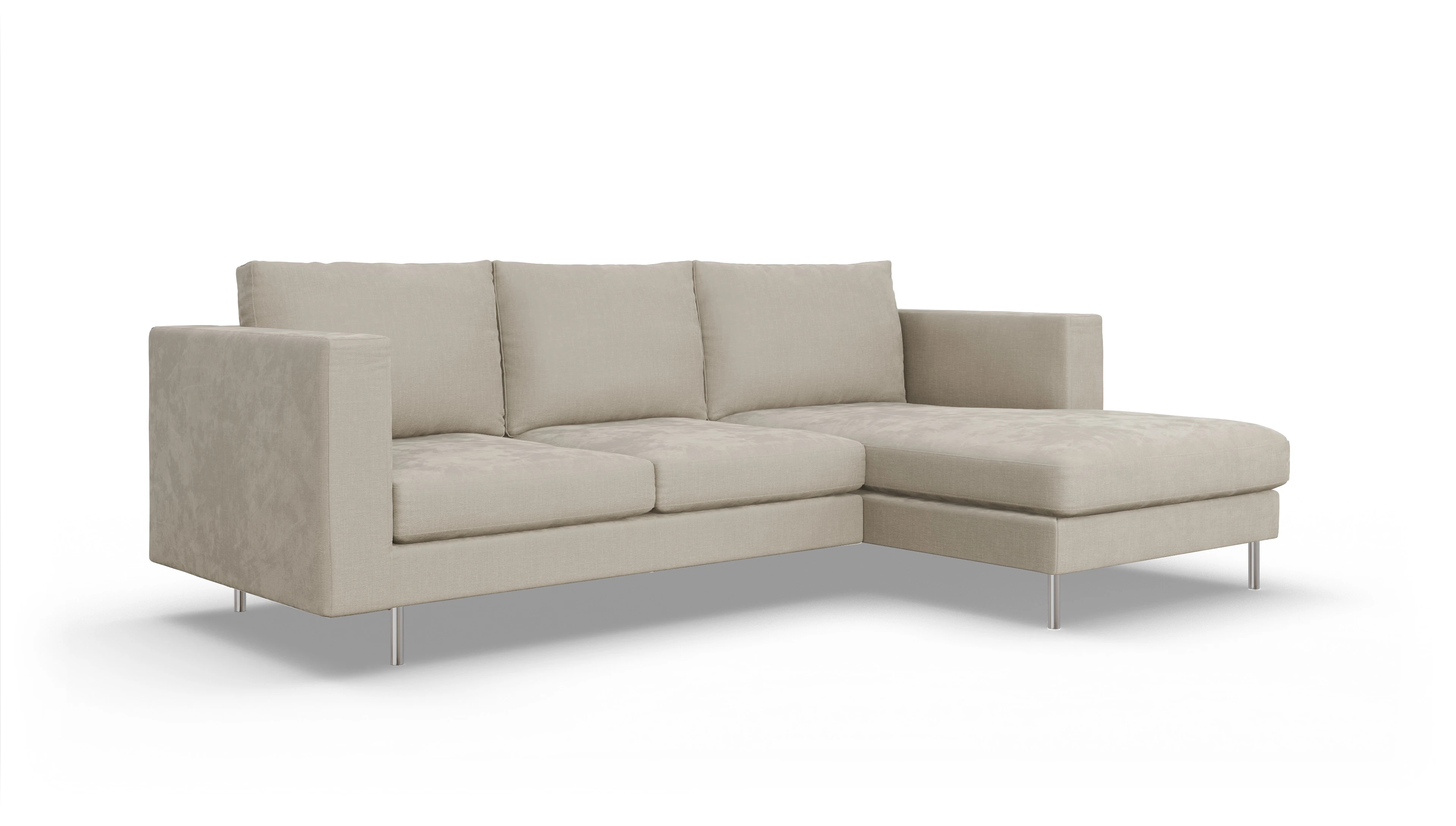Design-Sofa Silea Ansicht des Produktes Silea Sofa mit Rec rechts in Stoff beige