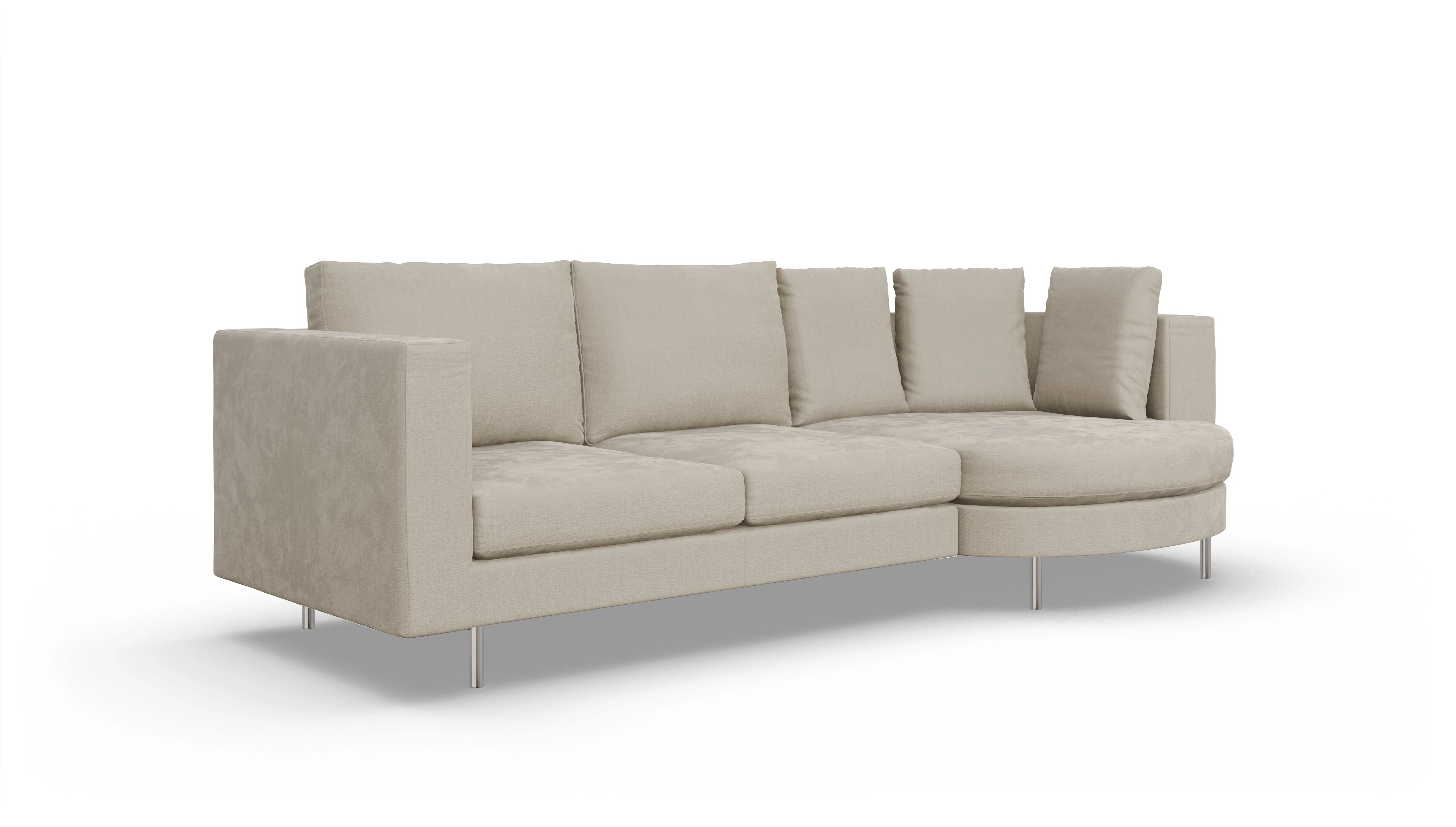 Ansicht des Produktes Silea Sofa mit Rec rechts in Stoff beige