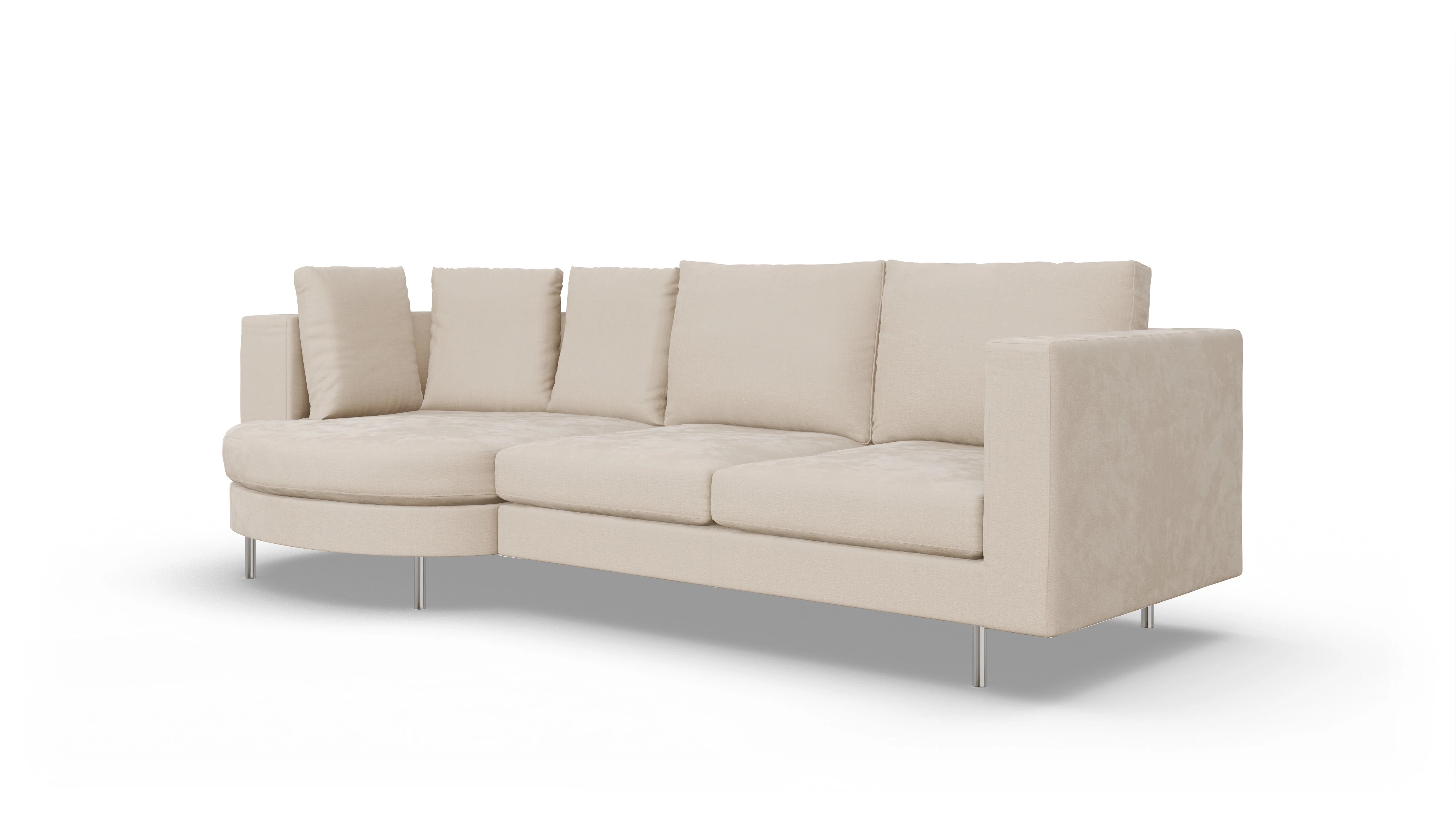 Ansicht des Produktes Silea Sofa mit Rec links in Stoff weiß