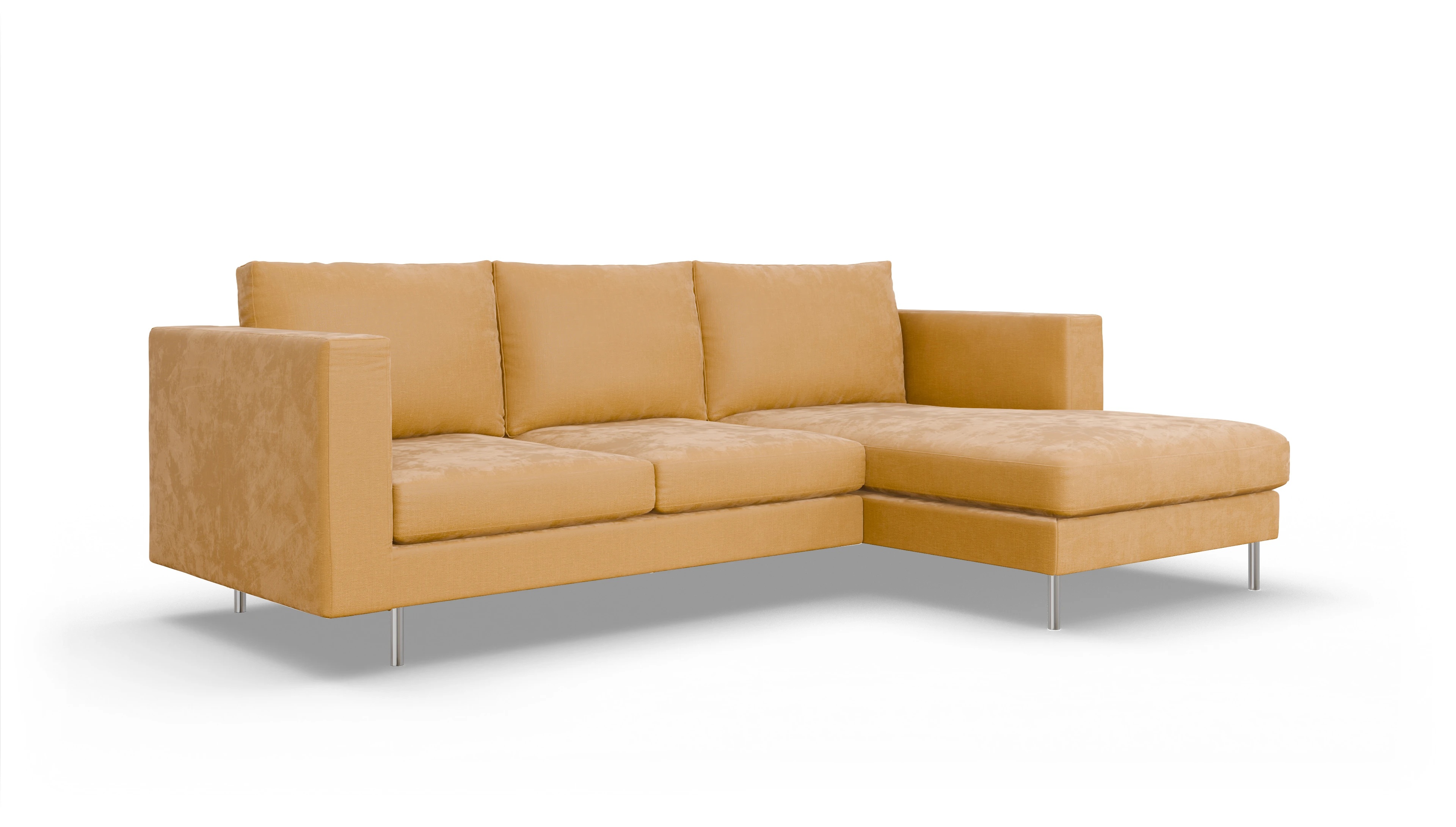 Ansicht des Produktes Silea Sofa mit Rec rechts in Stoff gelb
