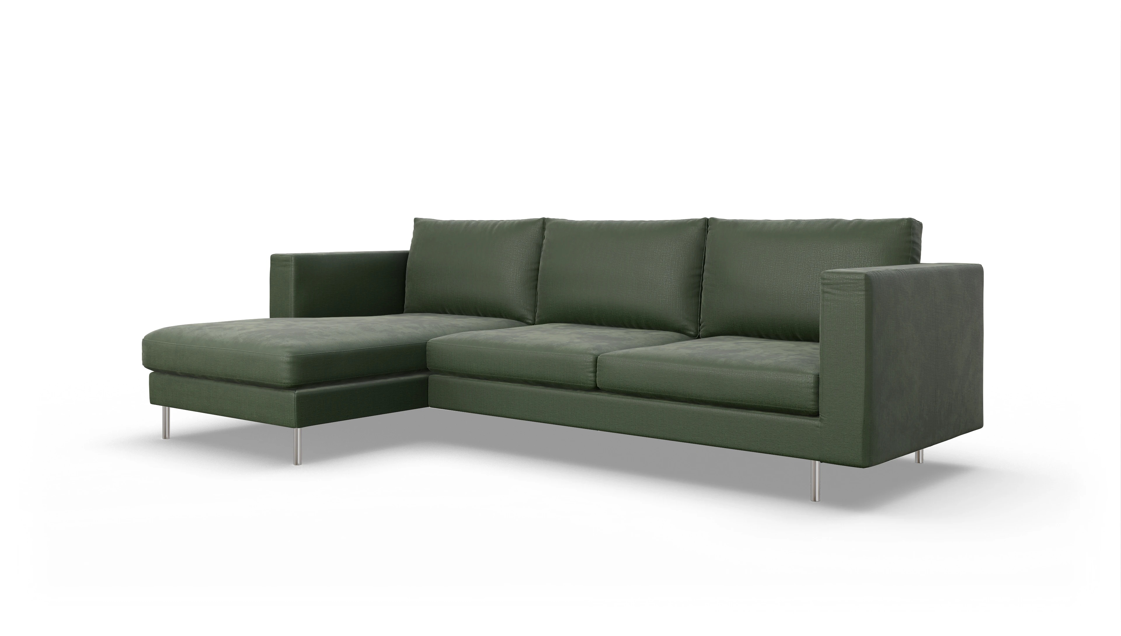 Ansicht des Produktes Silea Sofa mit Rec links in Stoff grün