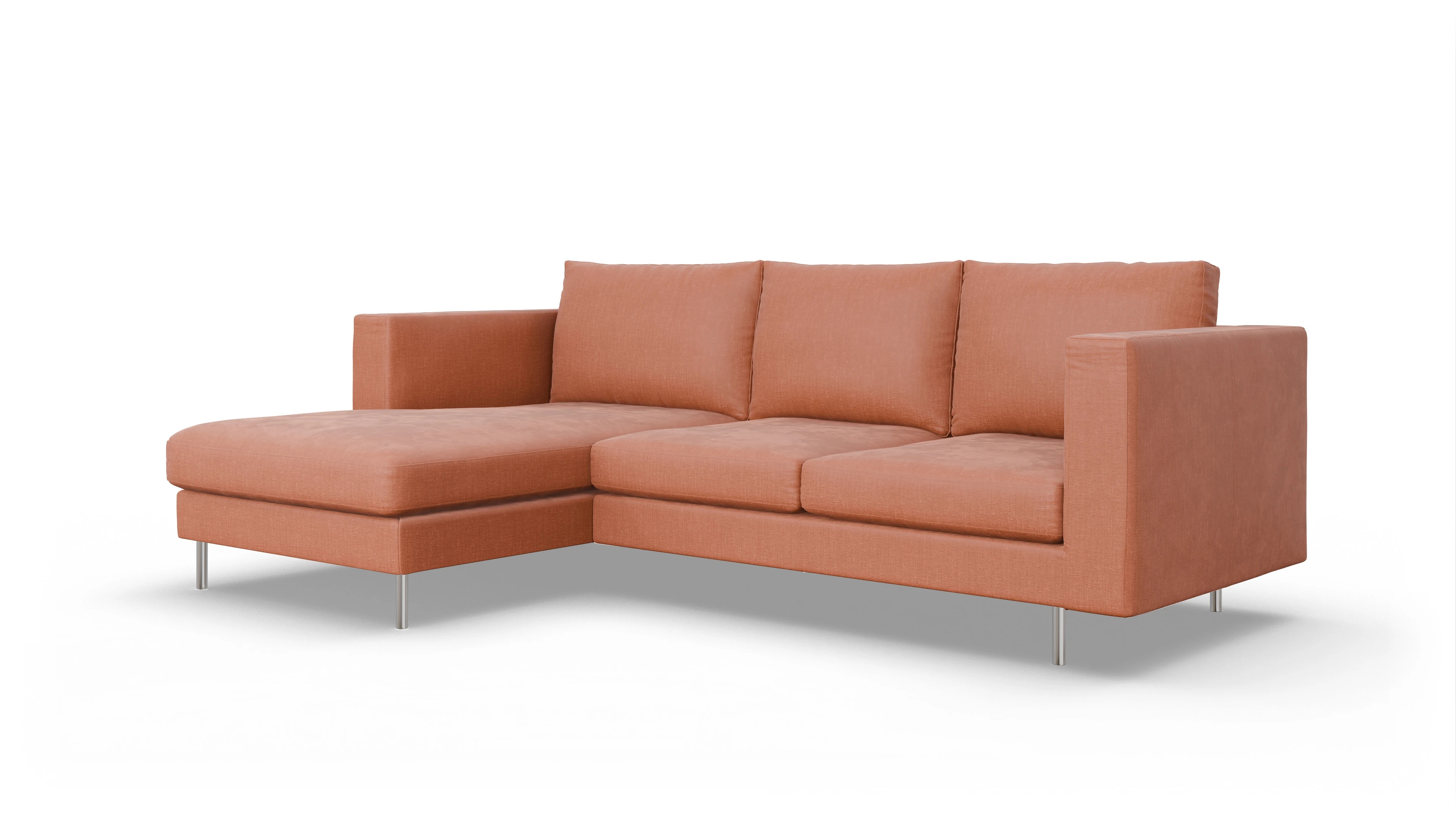 Ansicht des Produktes Silea Sofa mit Rec links in Stoff orange