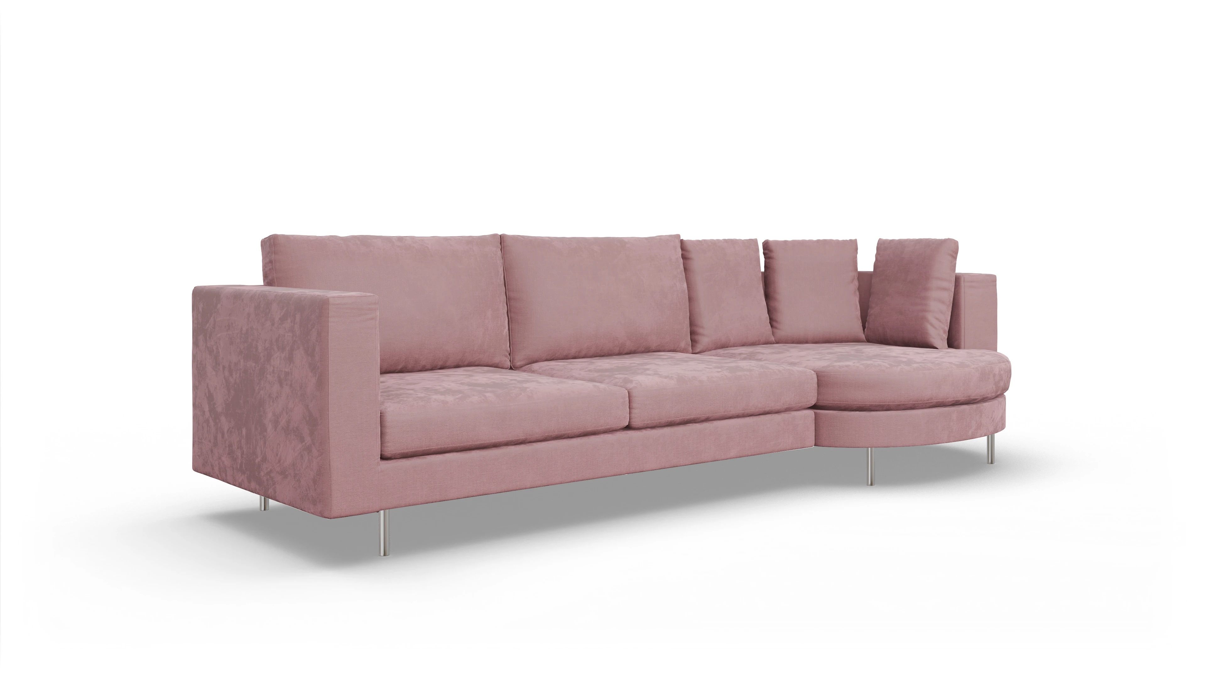 Ansicht des Produktes Silea Sofa mit Rec rechts in Stoff rot