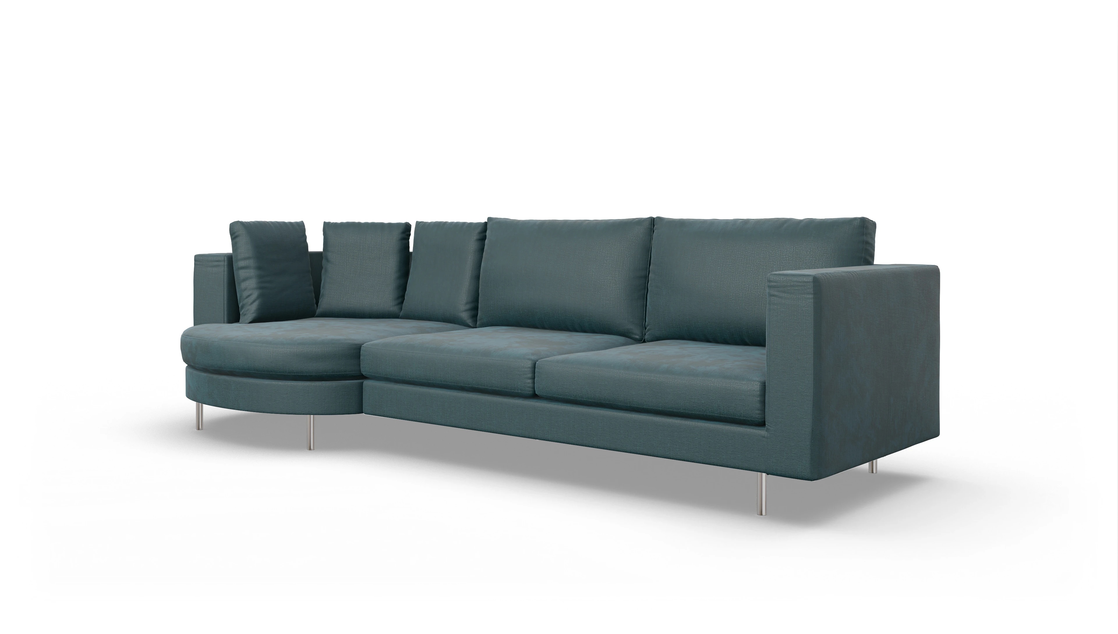 Ansicht des Produktes Silea Sofa mit Rec rechts in Stoff grün
