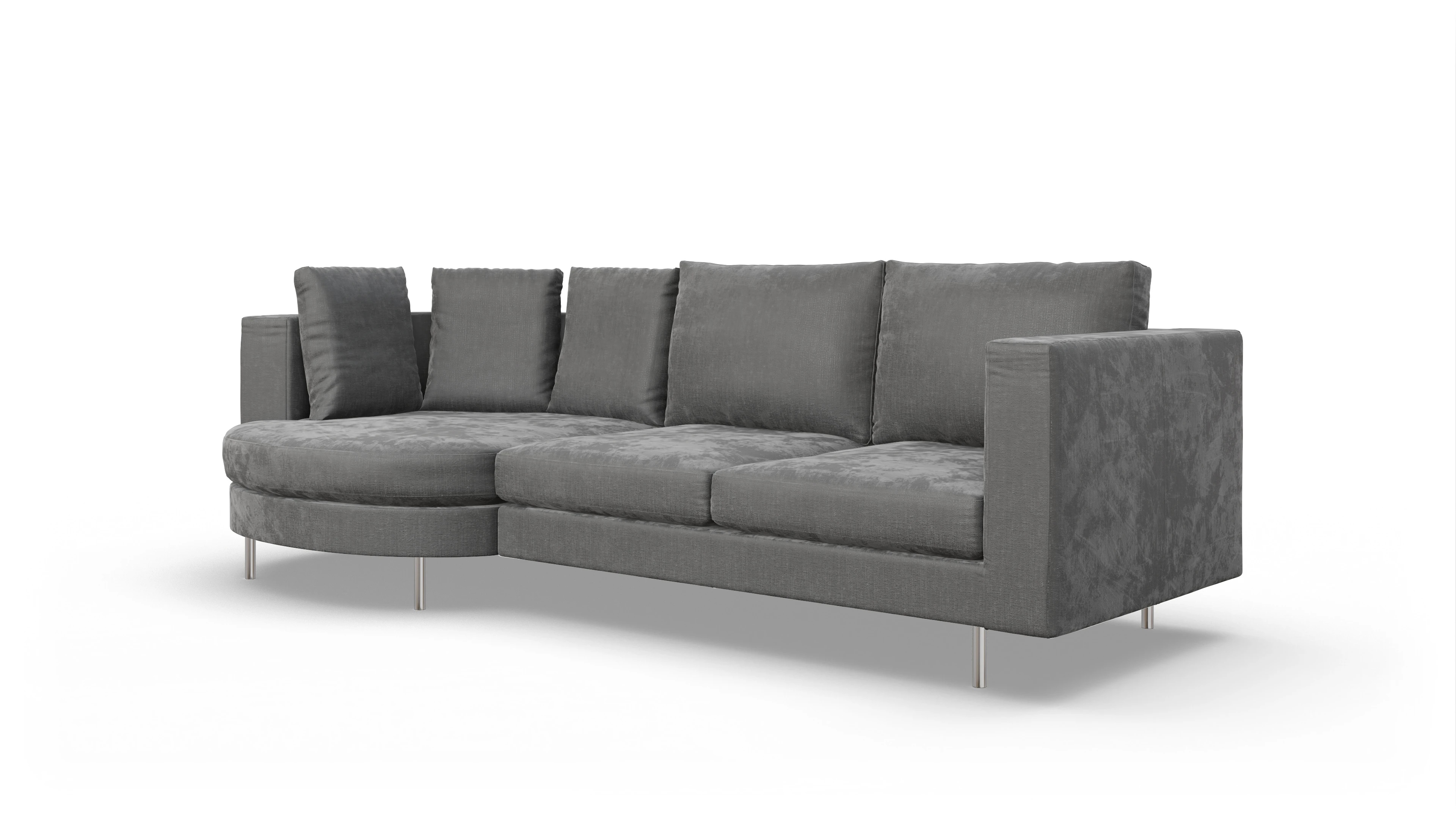 Ansicht des Produktes Silea Sofa mit Rec links in Stoff grau