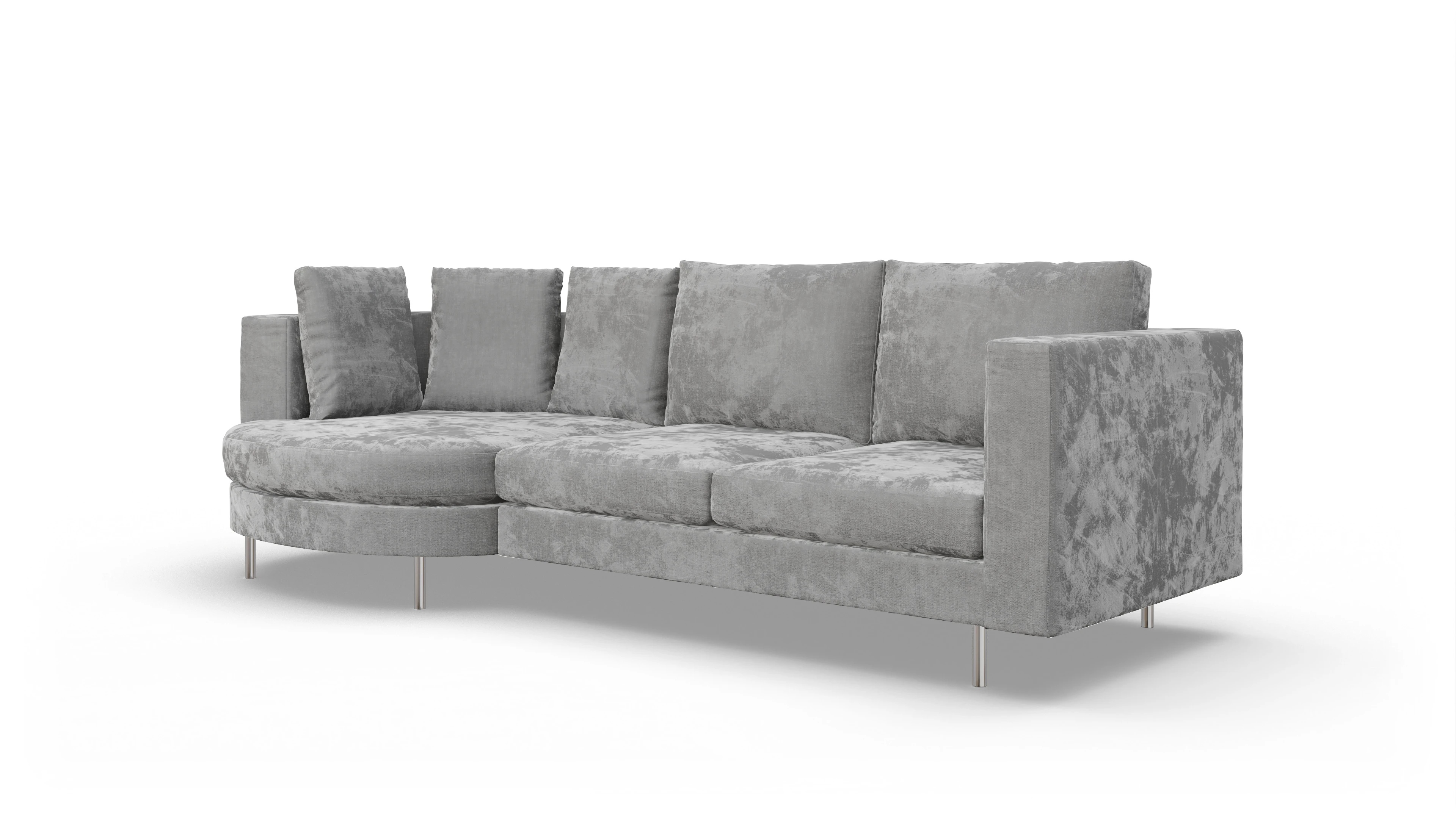 Ansicht des Produktes Silea Sofa mit Rec links in Stoff grau