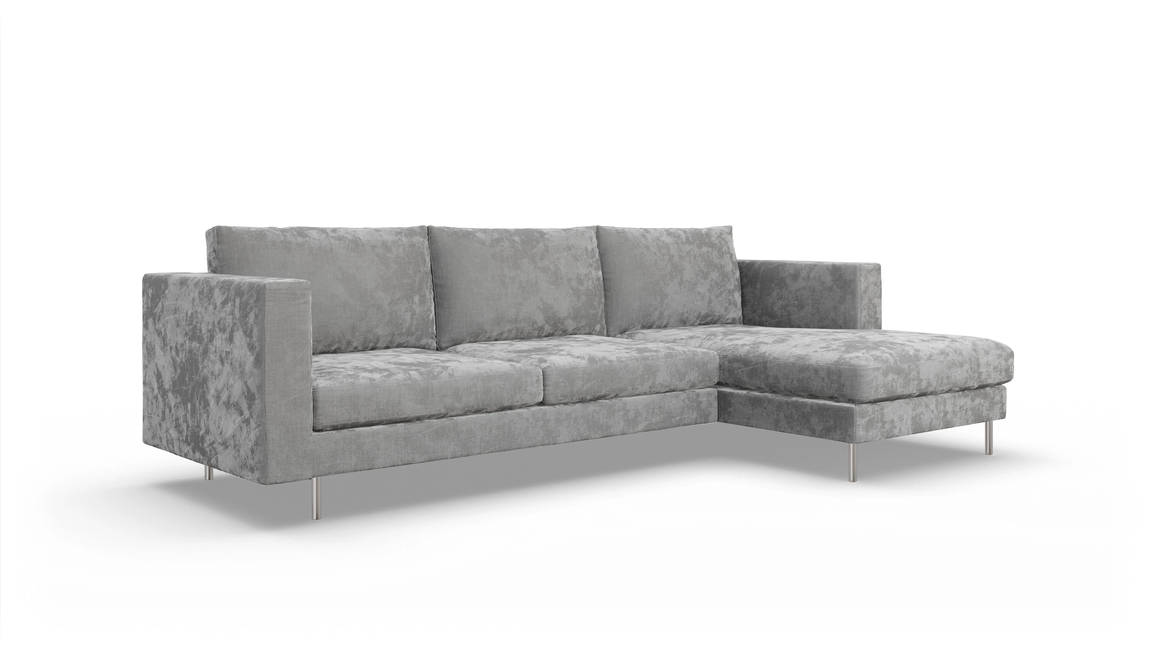Ansicht des Produktes Silea Sofa mit Rec rechts in Stoff grau