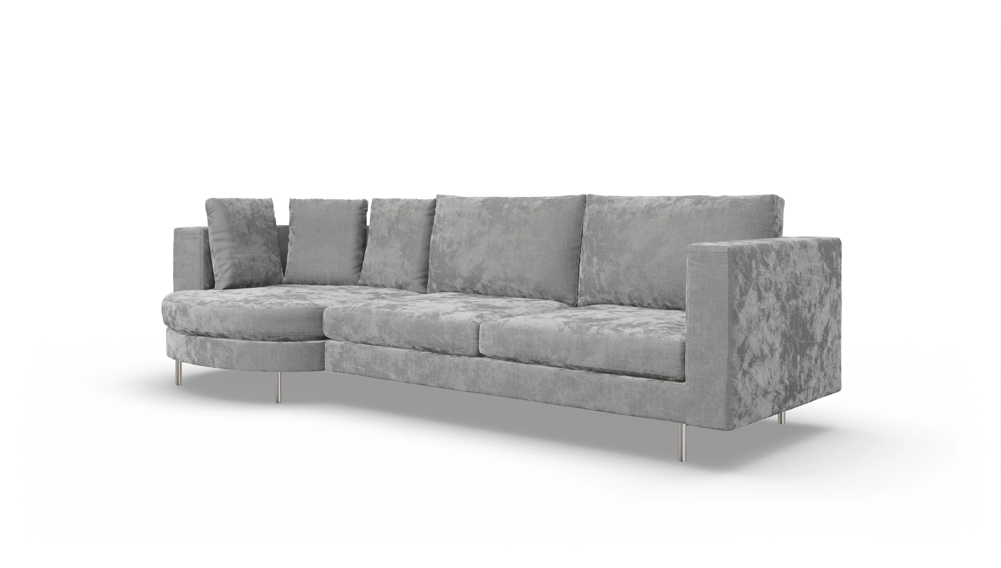 Ansicht des Produktes Silea Sofa mit Rec rechts in Stoff grau
