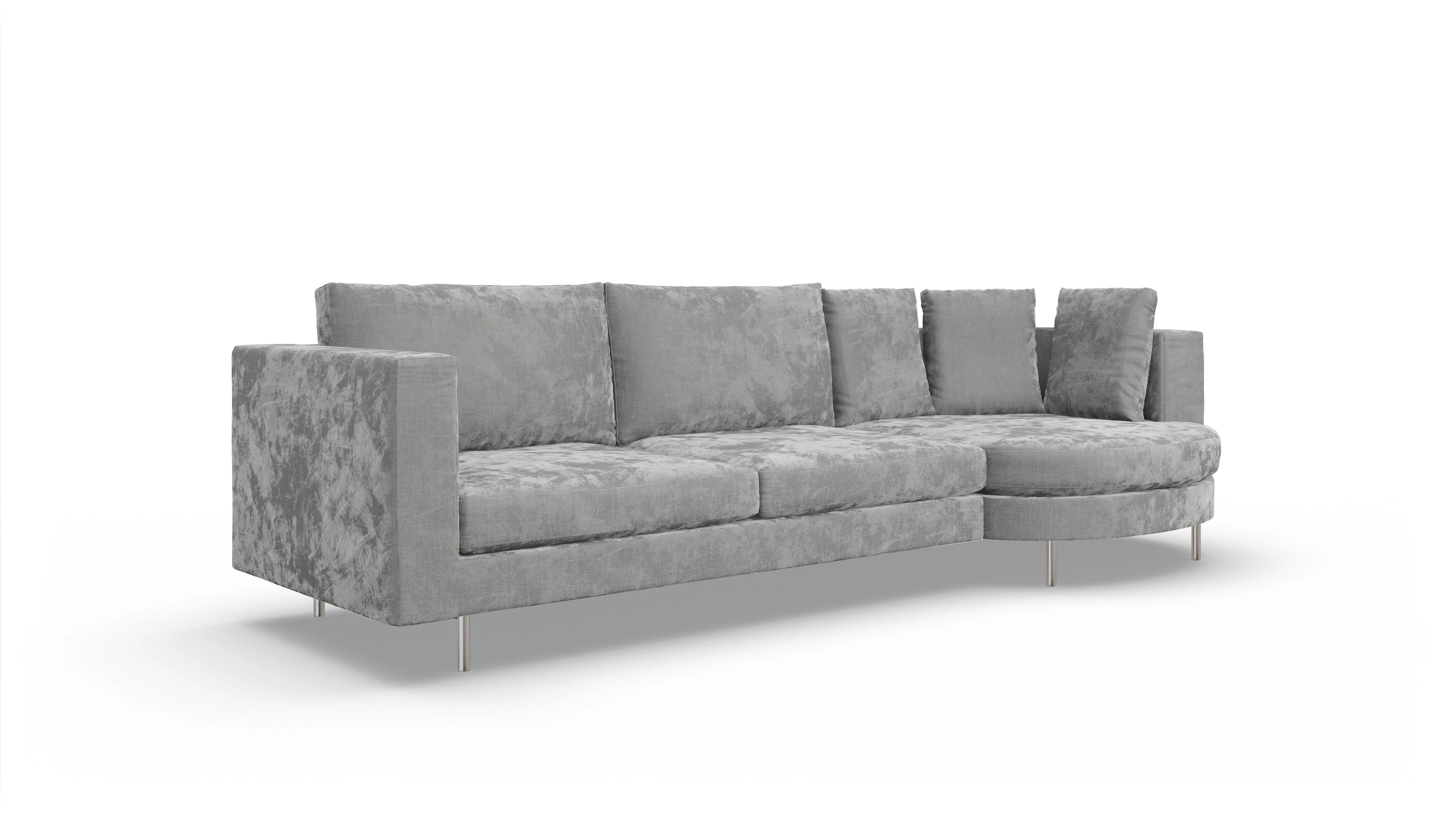 Ansicht des Produktes Silea Sofa mit Rec rechts in Stoff grau