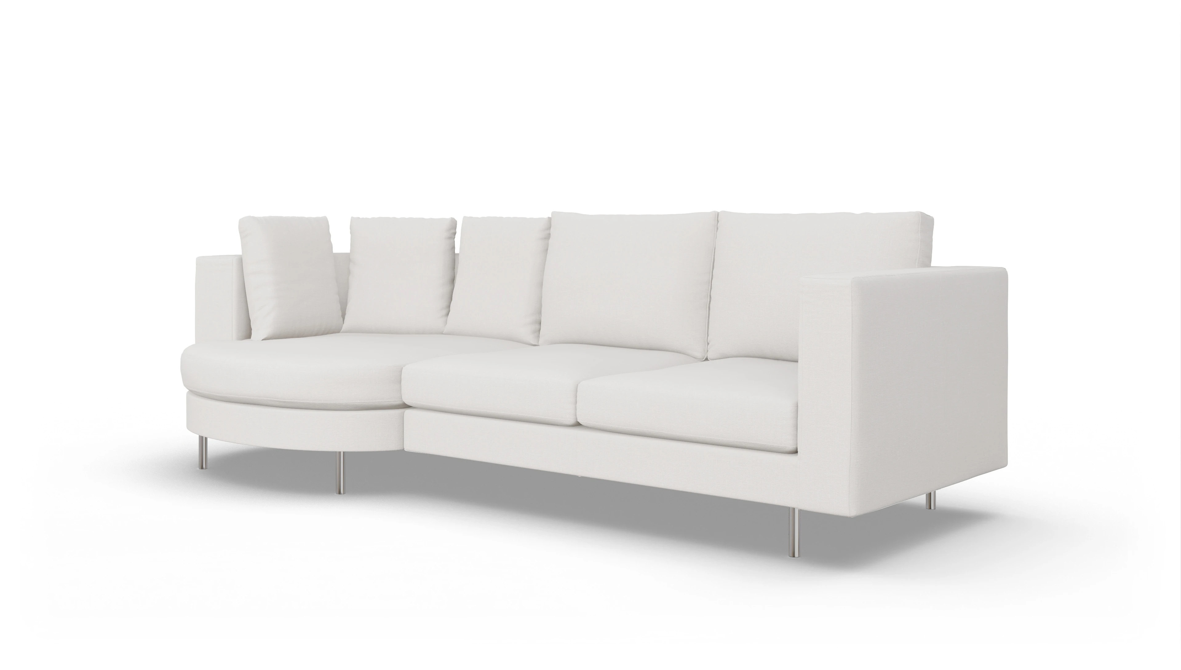 Ansicht des Produktes Silea Sofa mit Rec links in Stoff weiß