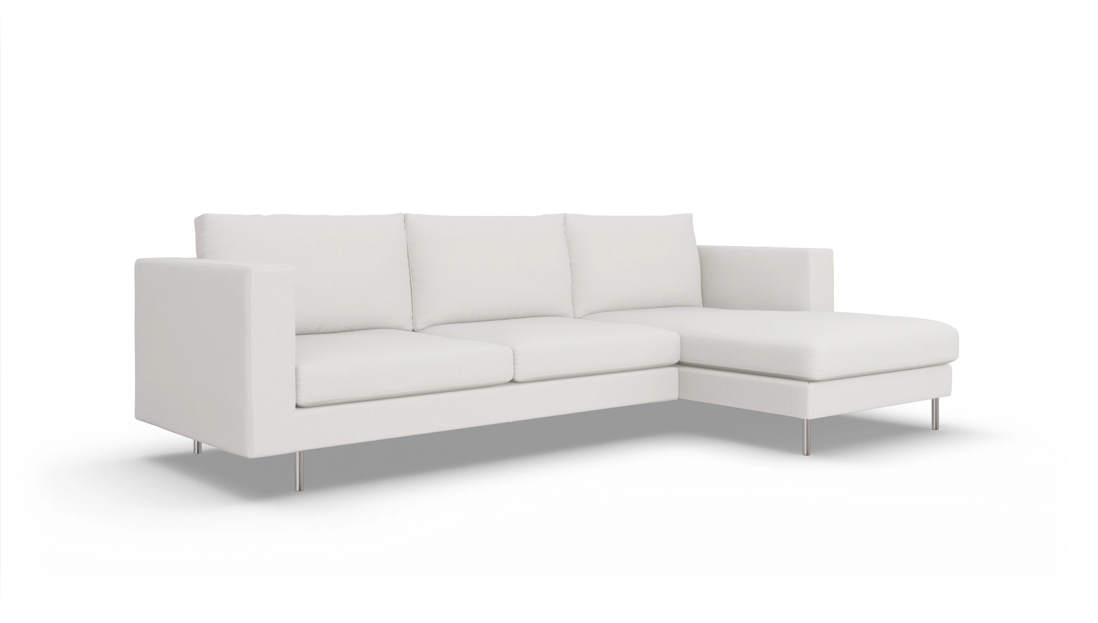 Ansicht des Produktes Silea Sofa mit Rec rechts in Stoff weiß
