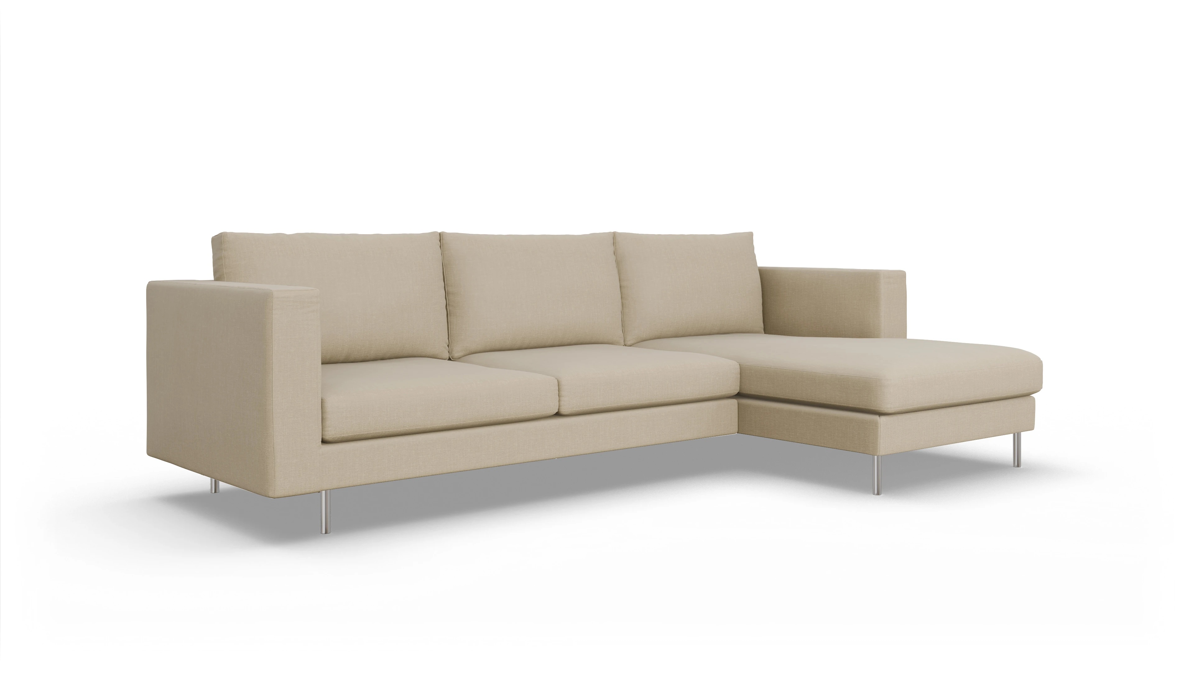 Ansicht des Produktes Silea Sofa mit Rec rechts in Stoff beige
