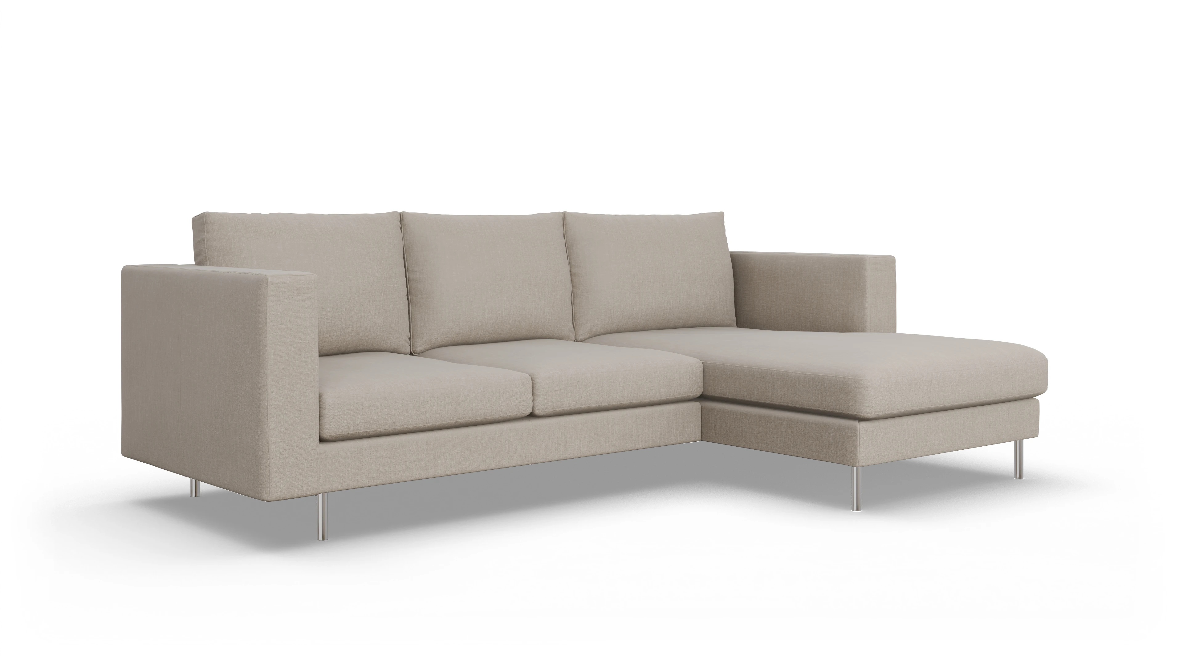 Ansicht des Produktes Silea Sofa mit Rec rechts in Stoff braun
