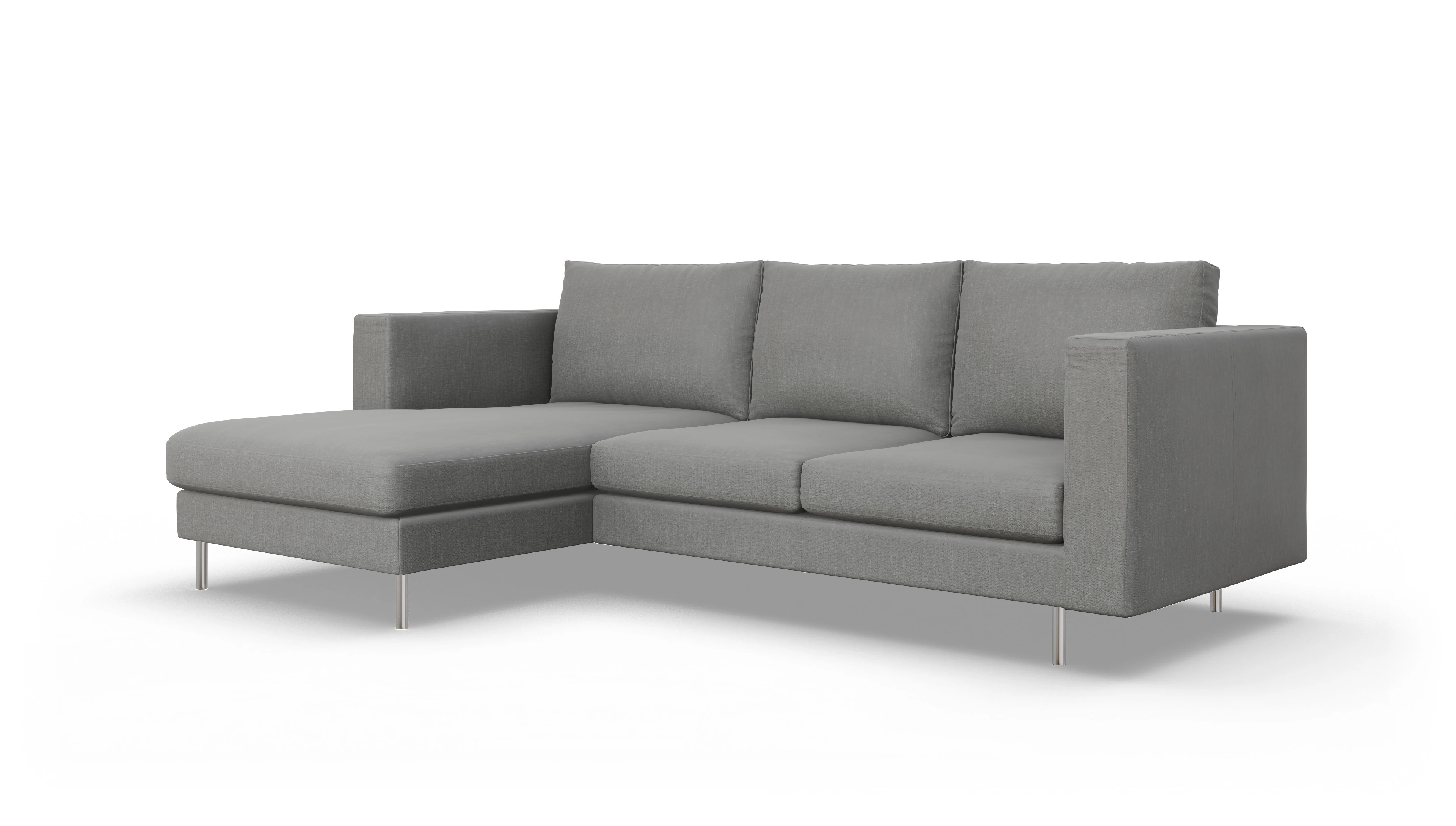 Ansicht des Produktes Silea Sofa mit Rec links in Stoff grau