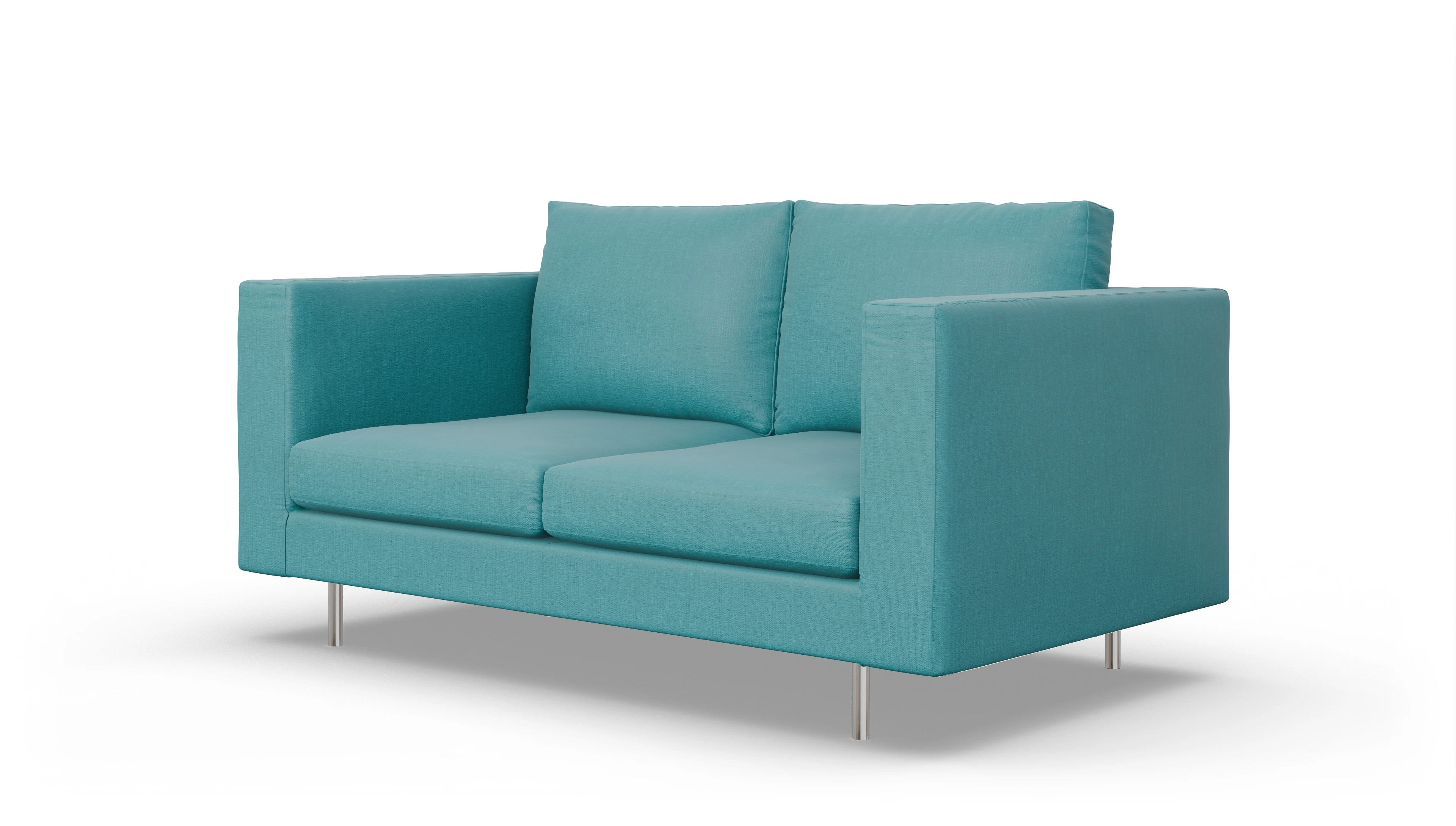 Design-Sofa Silea Ansicht des Produktes Silea 2,5-Sitzer in Stoff blau