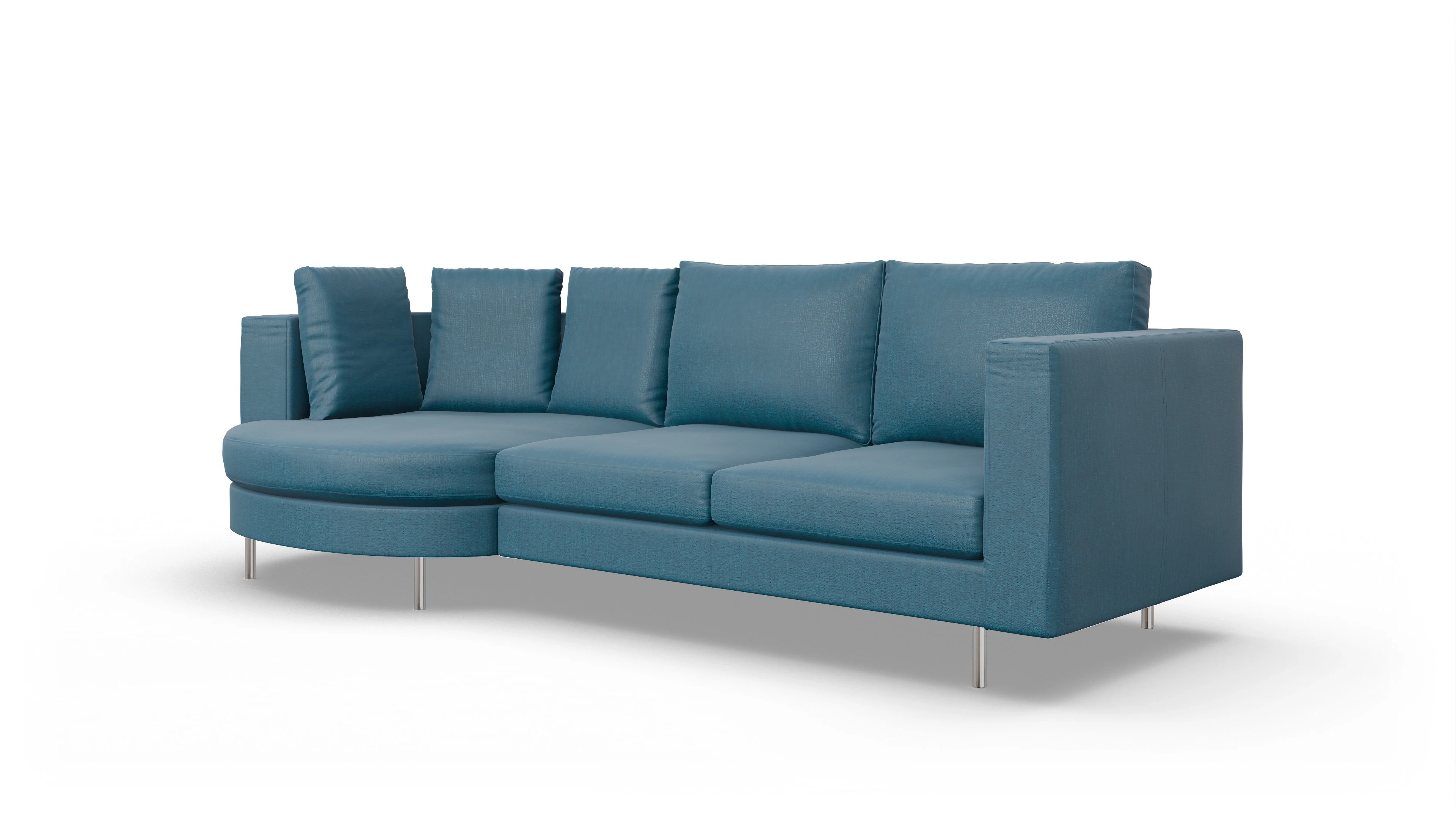 Ansicht des Produktes Silea Sofa mit Rec links in Stoff blau