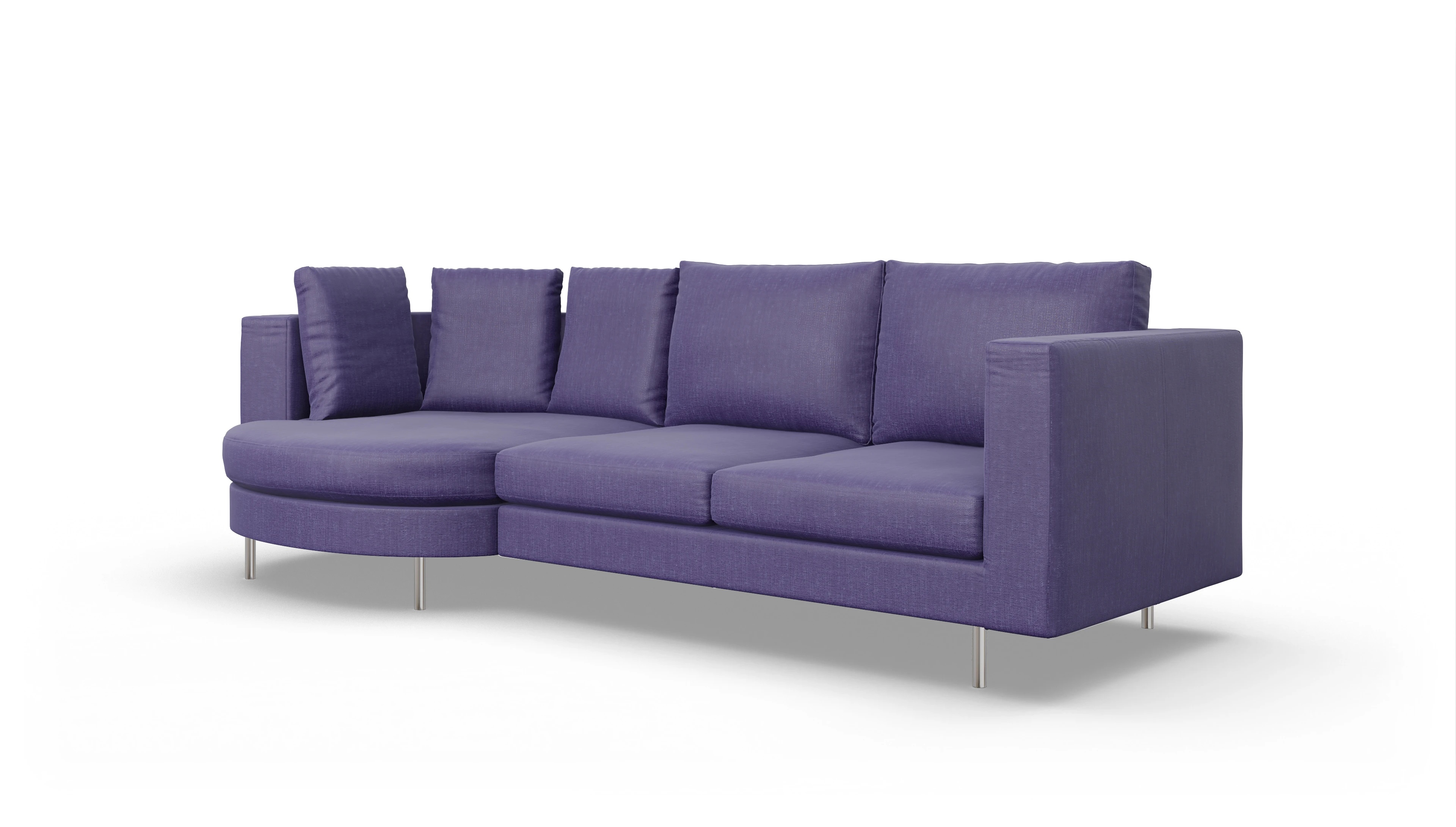 Ansicht des Produktes Silea Sofa mit Rec links in Stoff blau