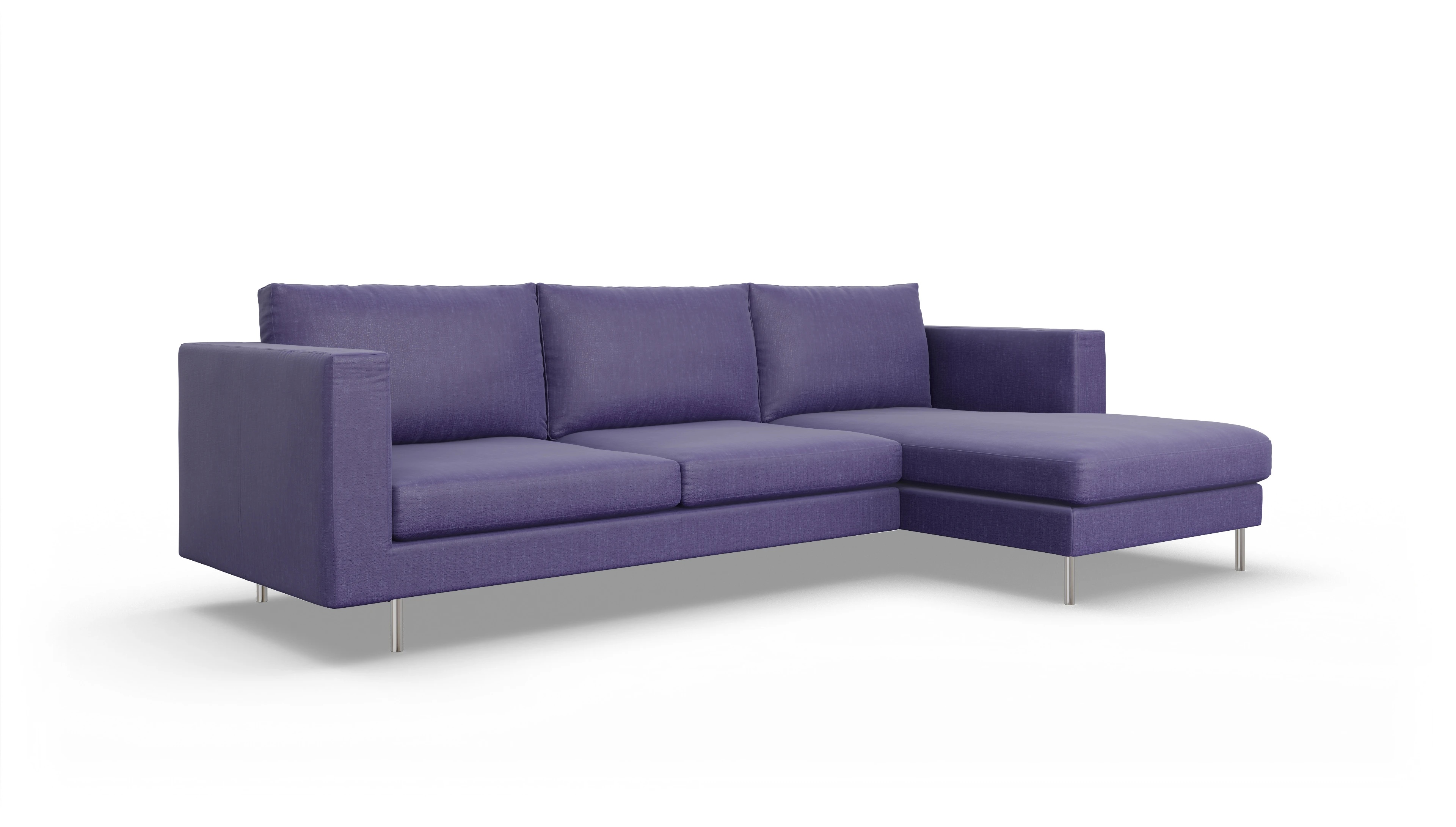 Ansicht des Produktes Silea Sofa mit Rec rechts in Stoff blau