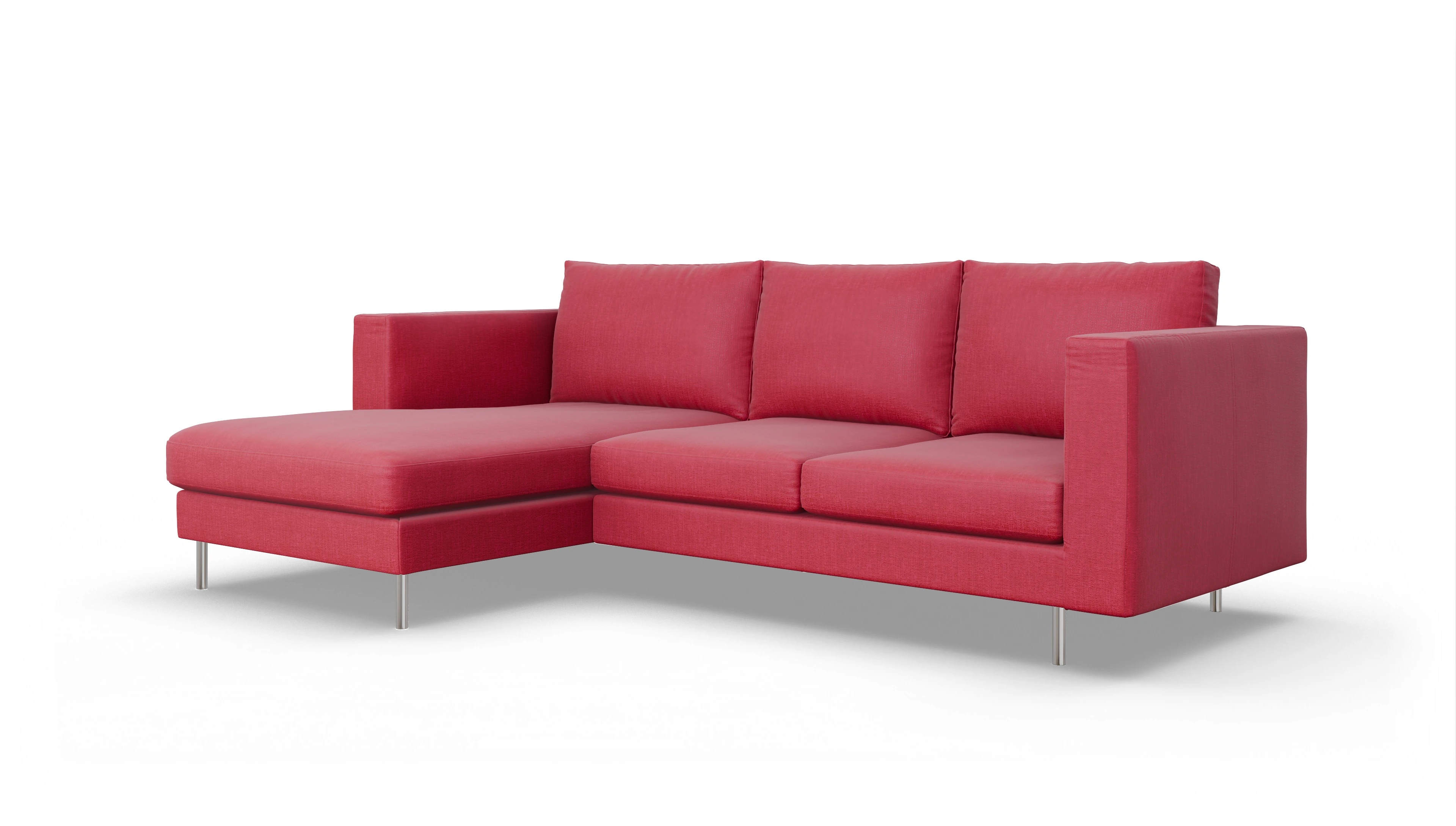Ansicht des Produktes Silea Sofa mit Rec links in Stoff rot
