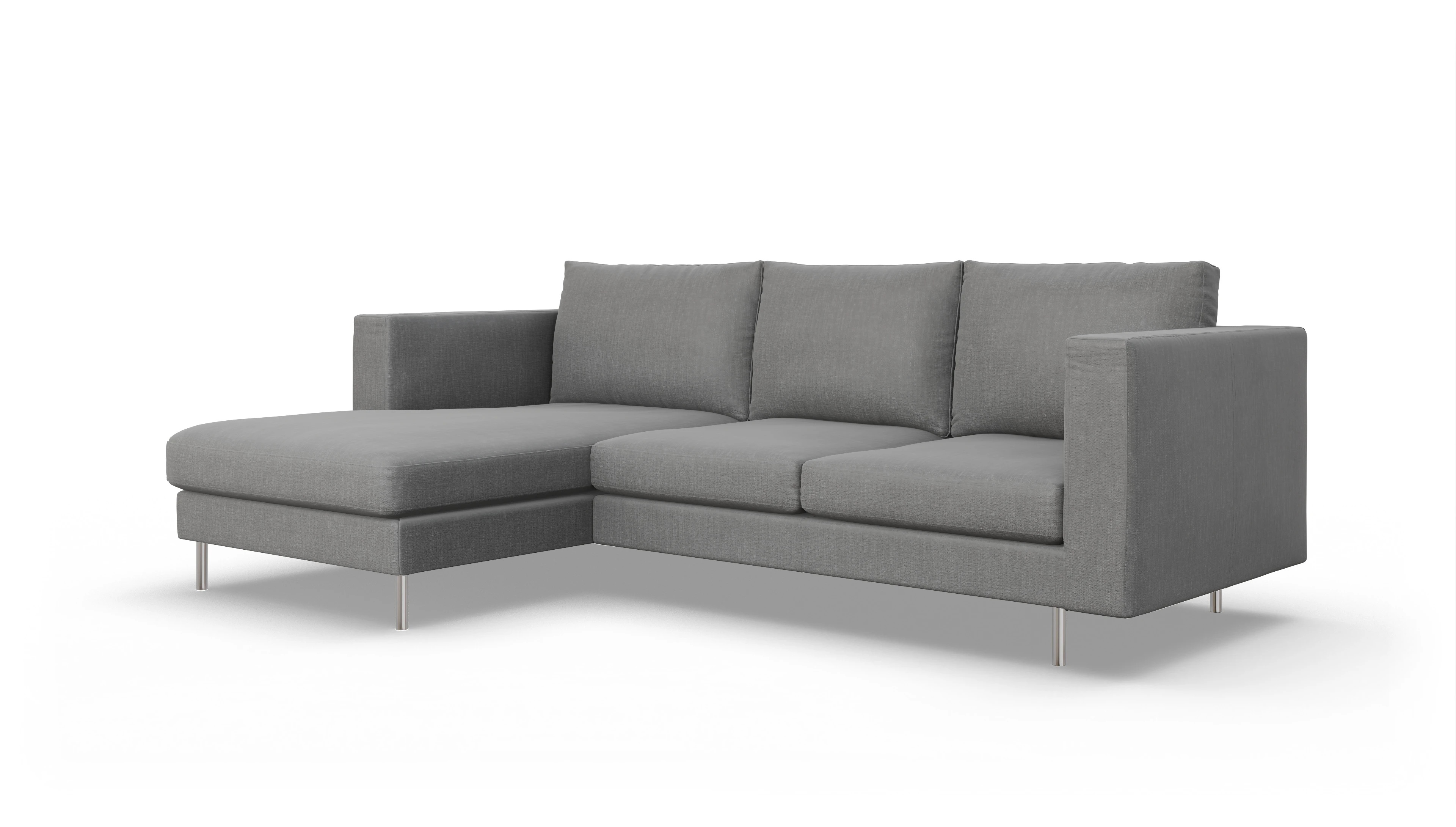 Ansicht des Produktes Silea Sofa mit Rec links in Stoff grau