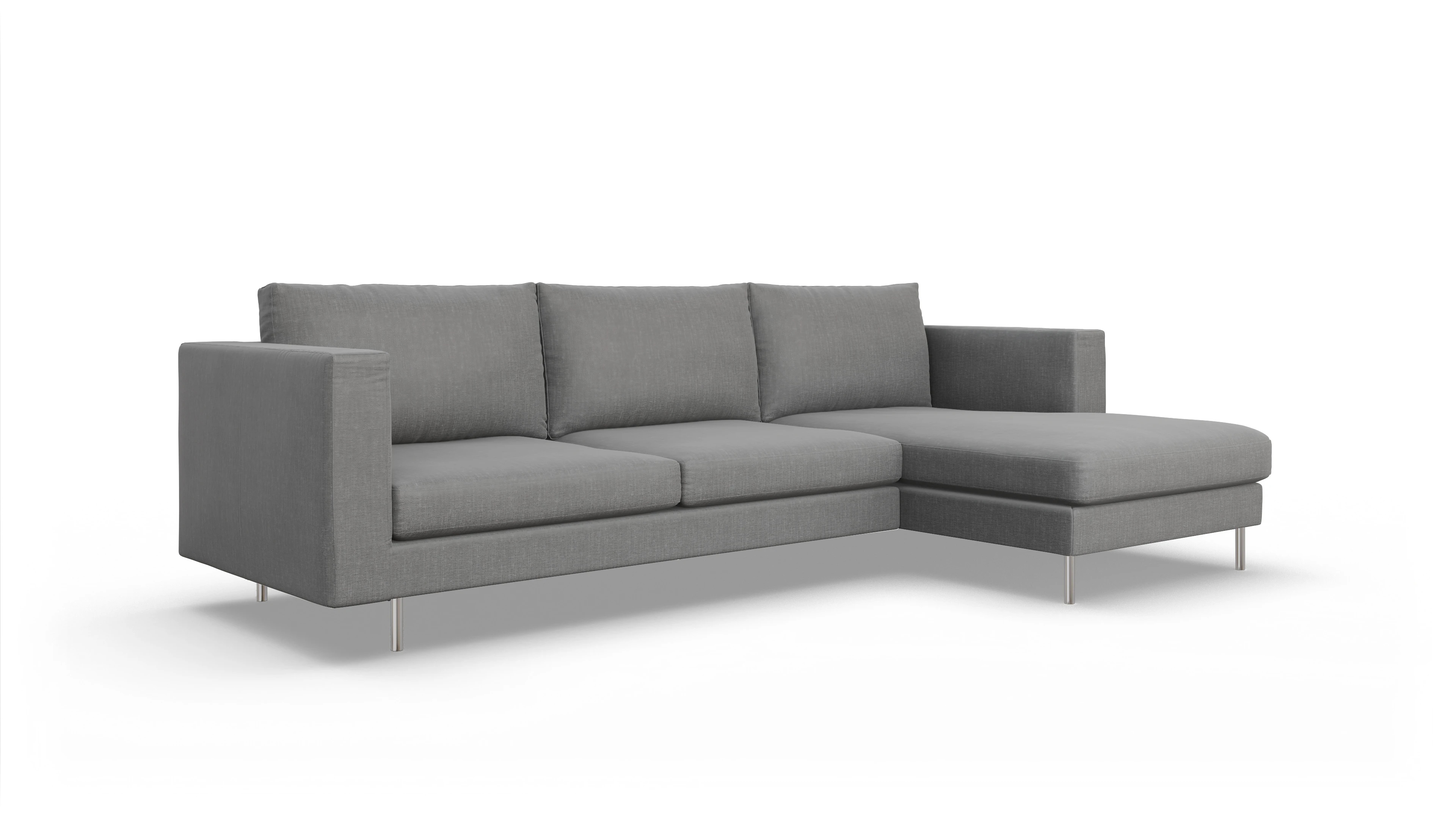 Ansicht des Produktes Silea Sofa mit Rec rechts in Stoff grau