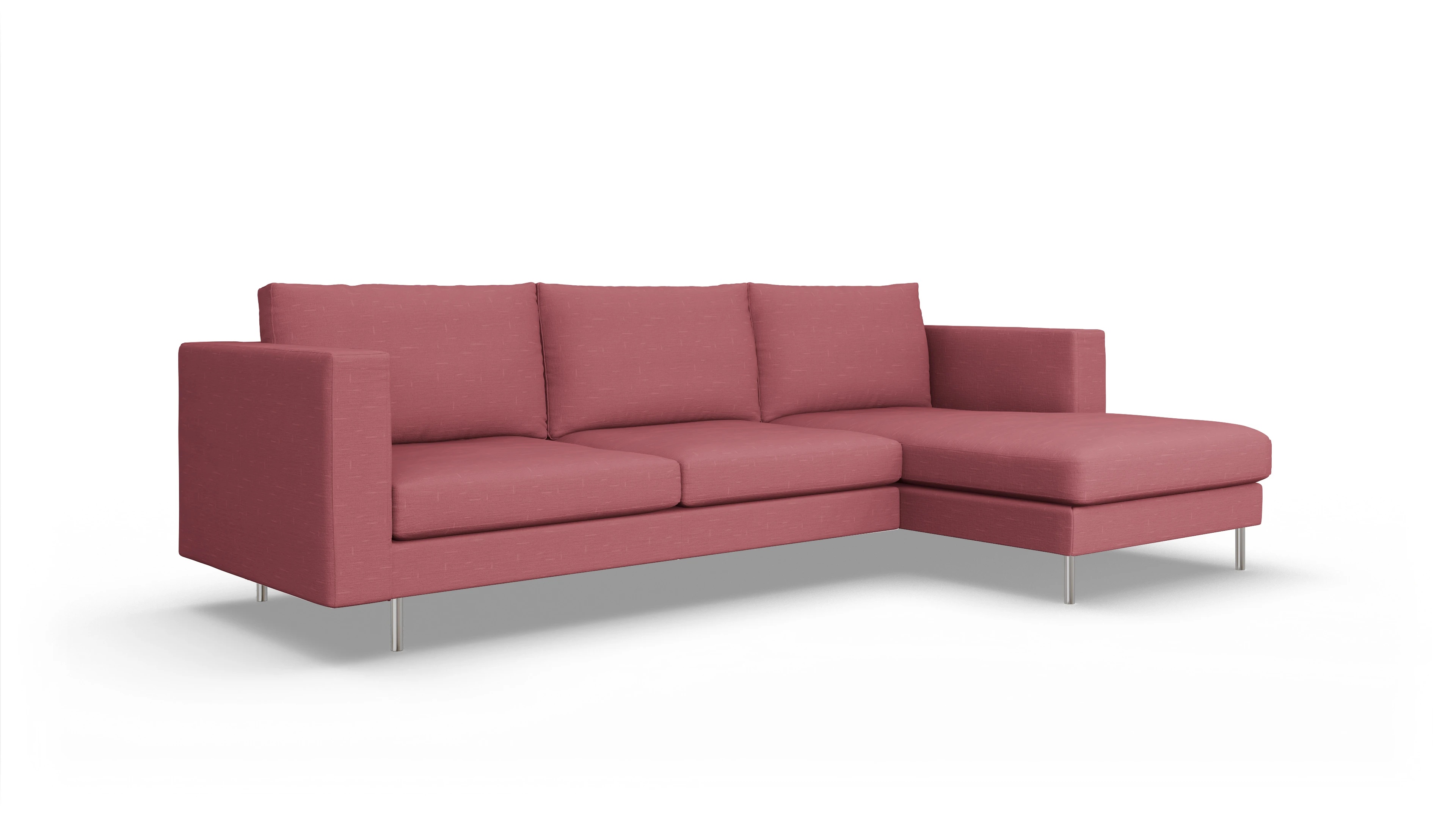 Ansicht des Produktes Silea Sofa mit Rec rechts in Stoff rot