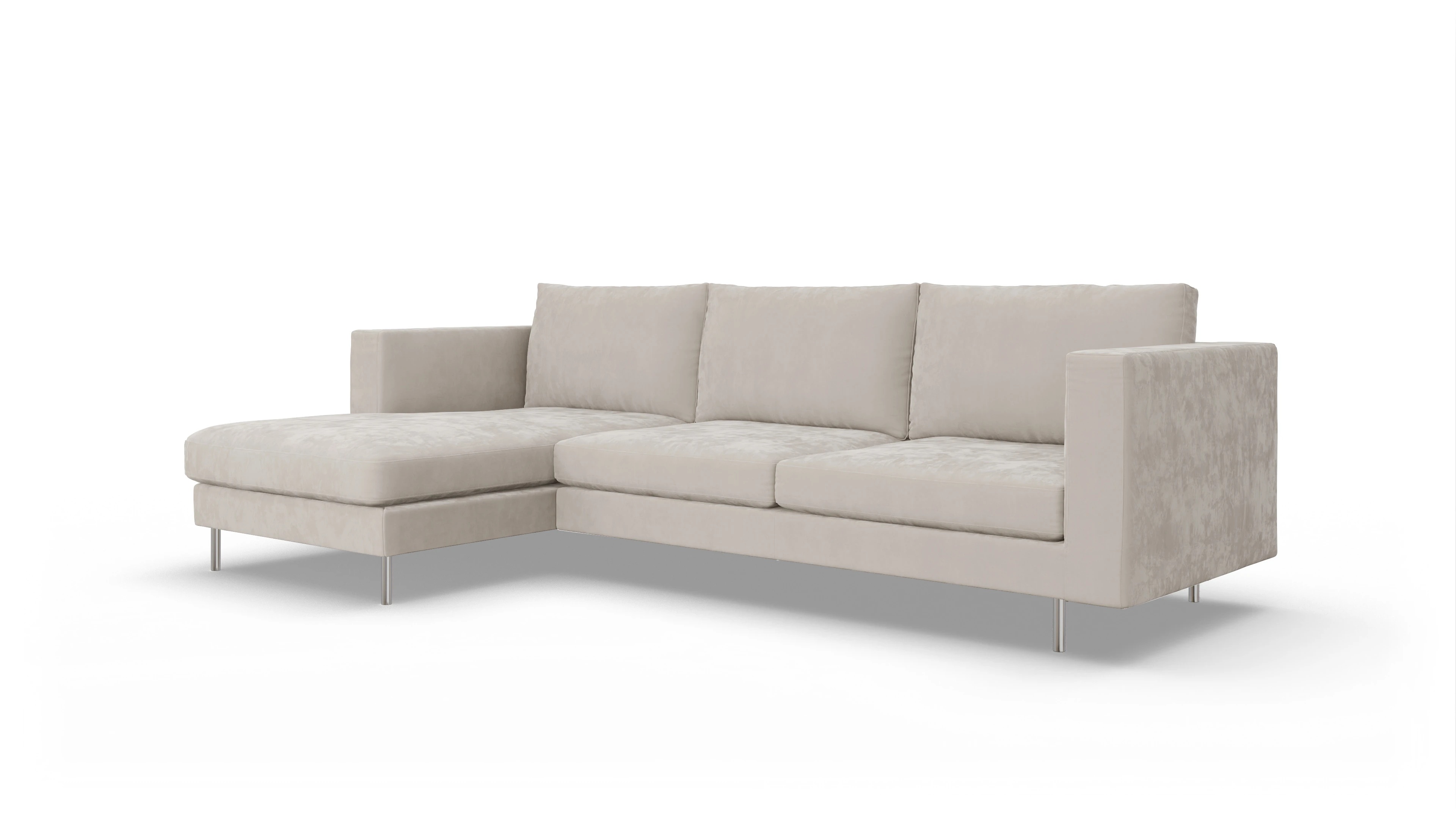 Ansicht des Produktes Silea Sofa mit Rec links in Samt weiß