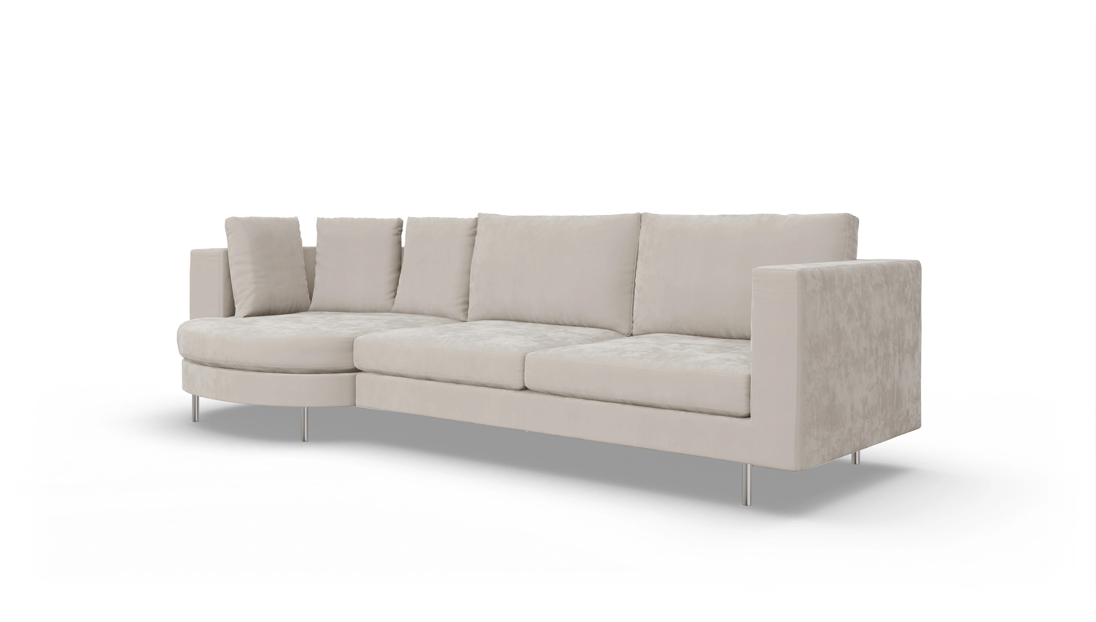 Ansicht des Produktes Silea Sofa mit Rec rechts in Samt weiß