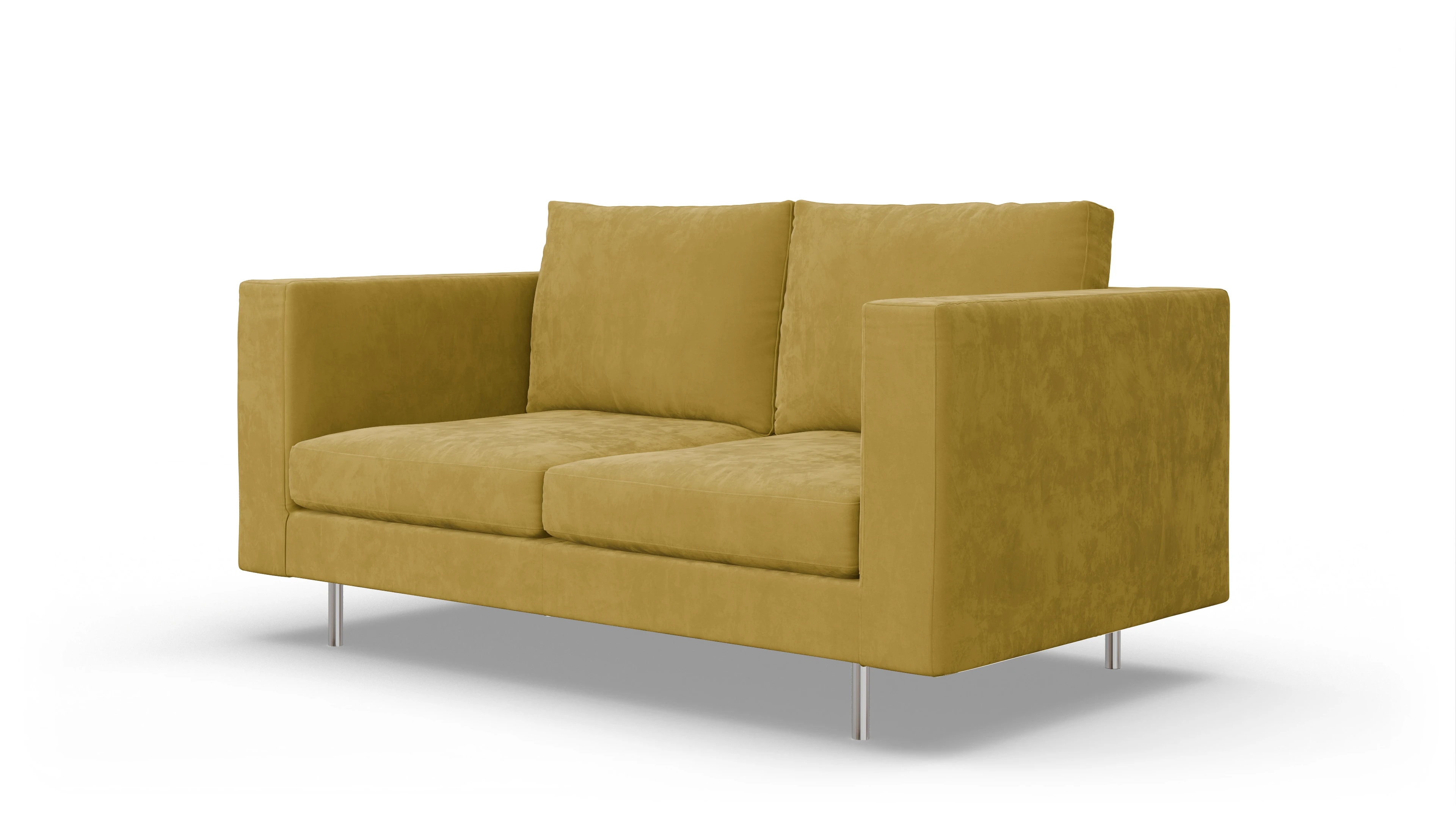 Design-Sofa Silea Ansicht des Produktes Silea 2,5-Sitzer in Samt gelb