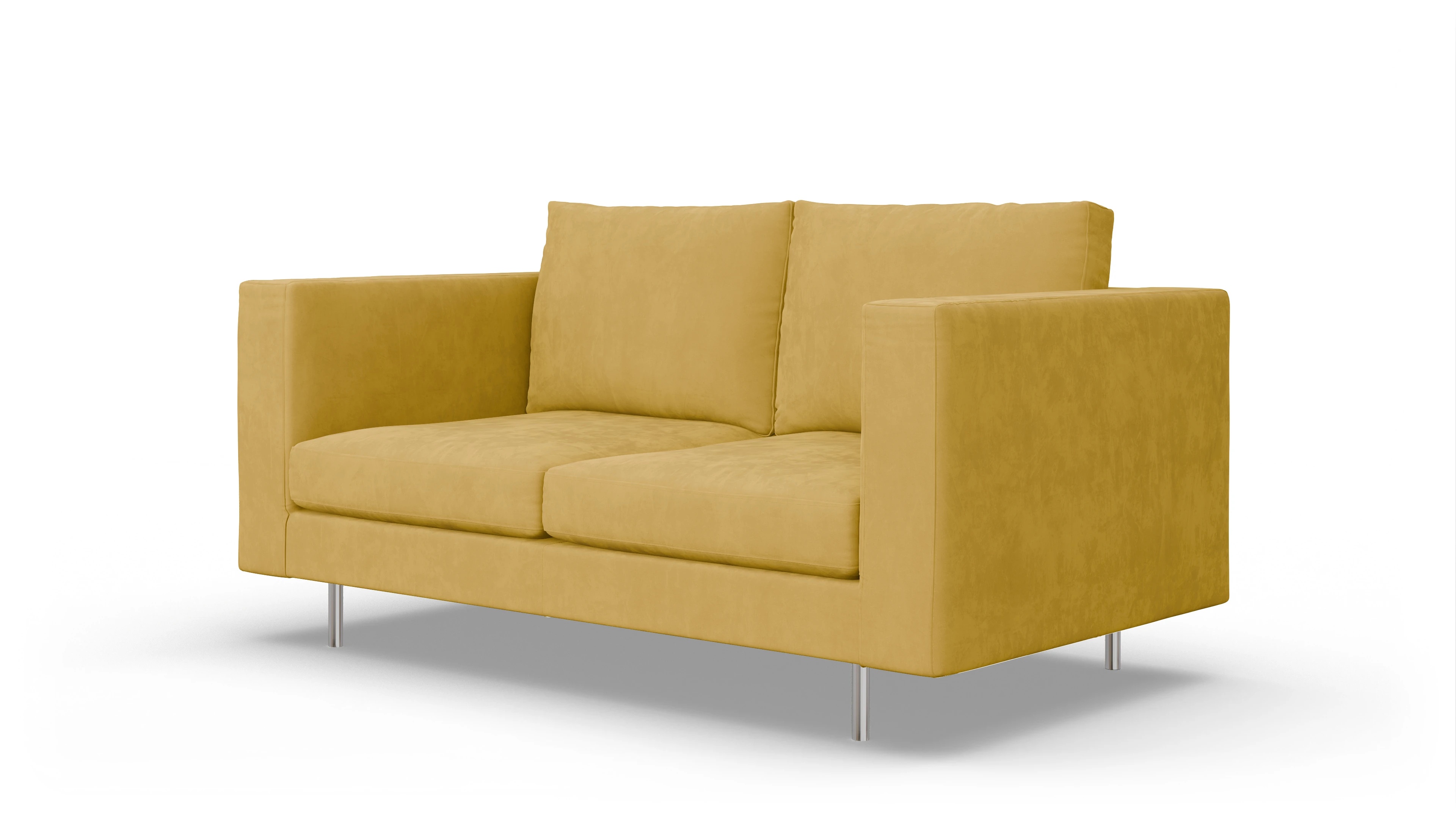 Design-Sofa Silea Ansicht des Produktes Silea 2,5-Sitzer in Samt gelb