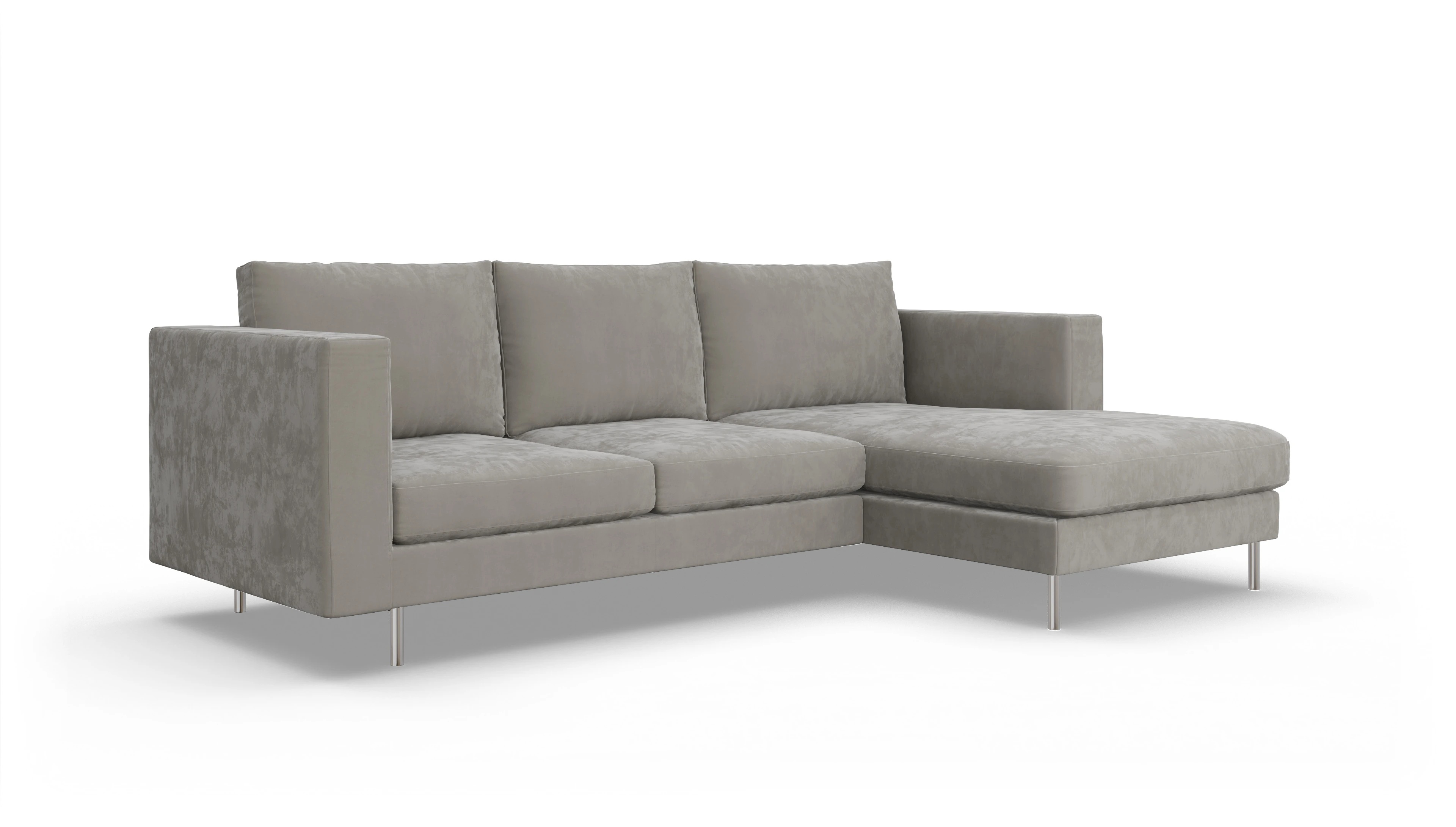 Ansicht des Produktes Silea Sofa mit Rec rechts in Samt grau