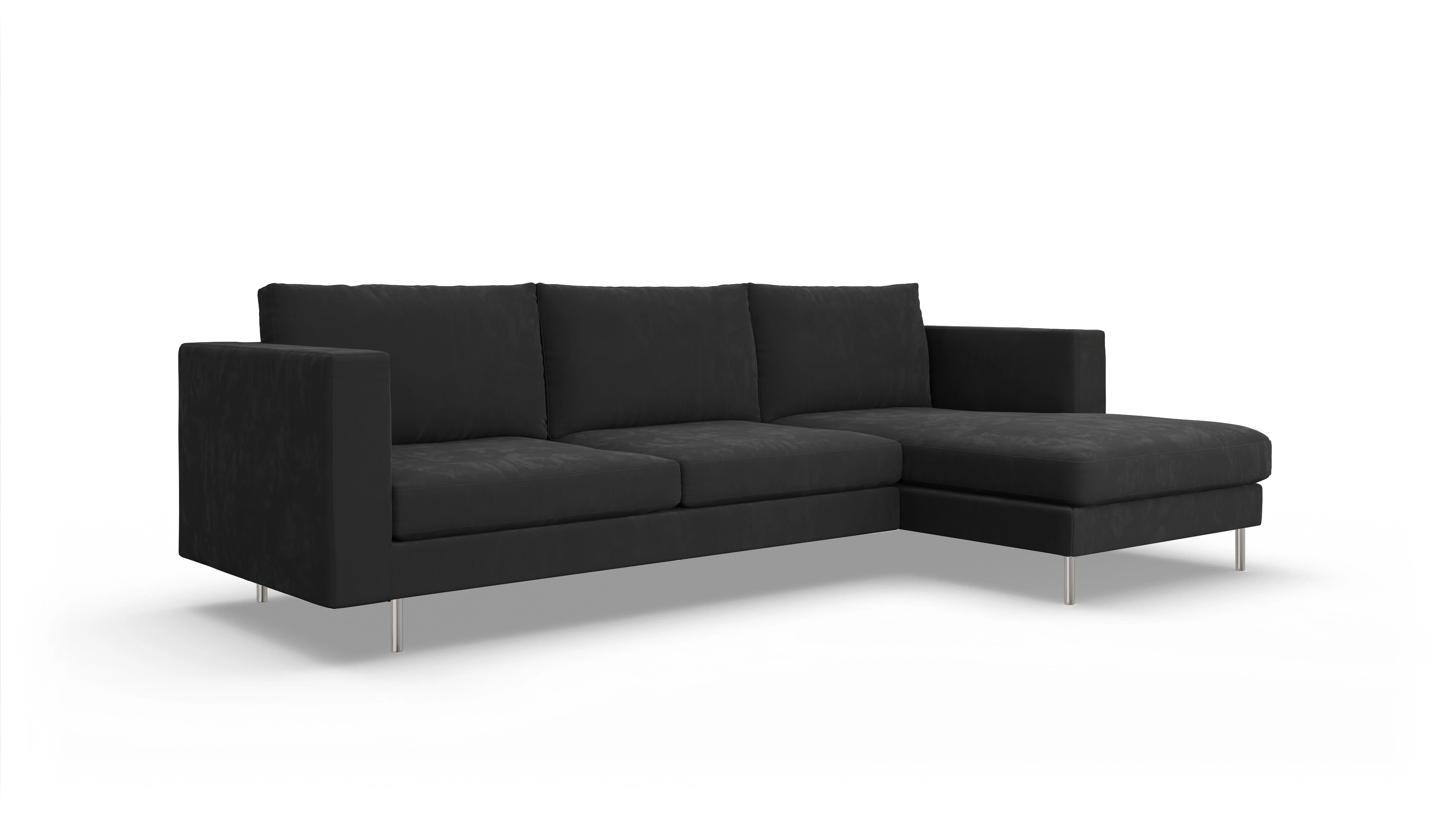 Ansicht des Produktes Silea Sofa mit Rec rechts in Samt schwarz
